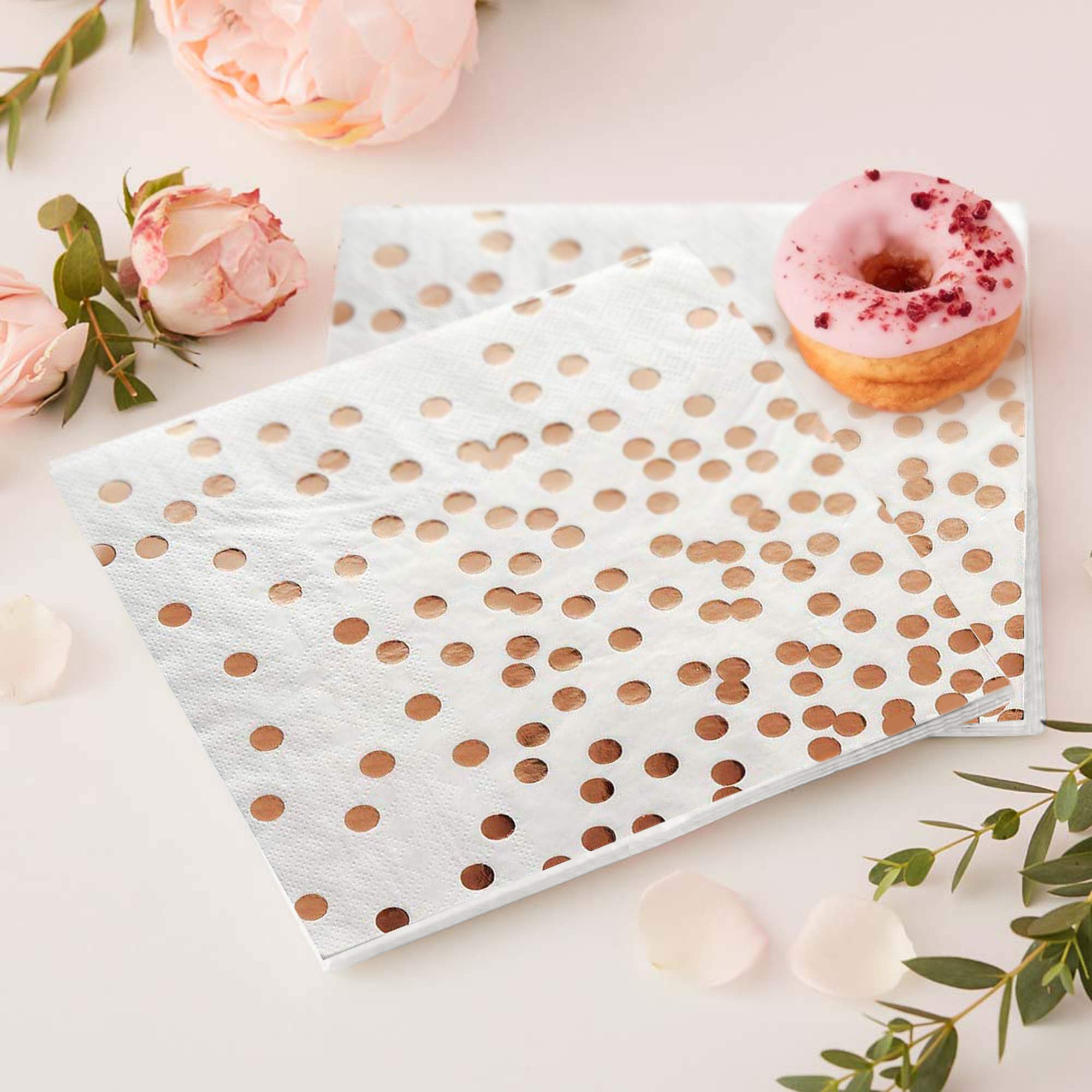 Elegant Rose Gold Party Supplies Set - 16-Piece Dinnerware for Weddings, Birthdays & Celebrations