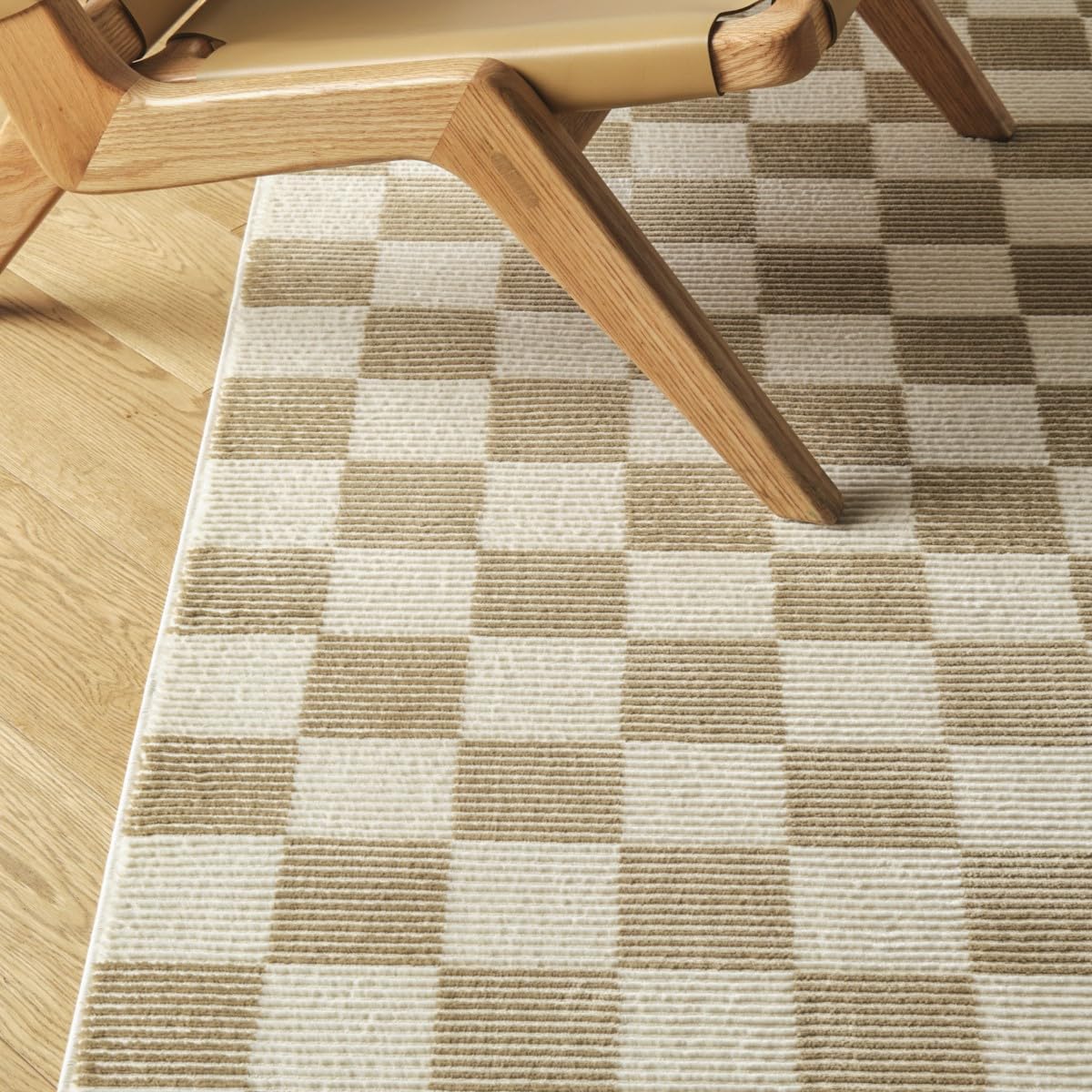 Gambit 3'x5' Machine Washable Area Rug - 100% Recycled Oeko-TEX Certified, Medium Pile, Camel Beige - Perfect for Kitchen, Bedroom, Living Room & Entryway