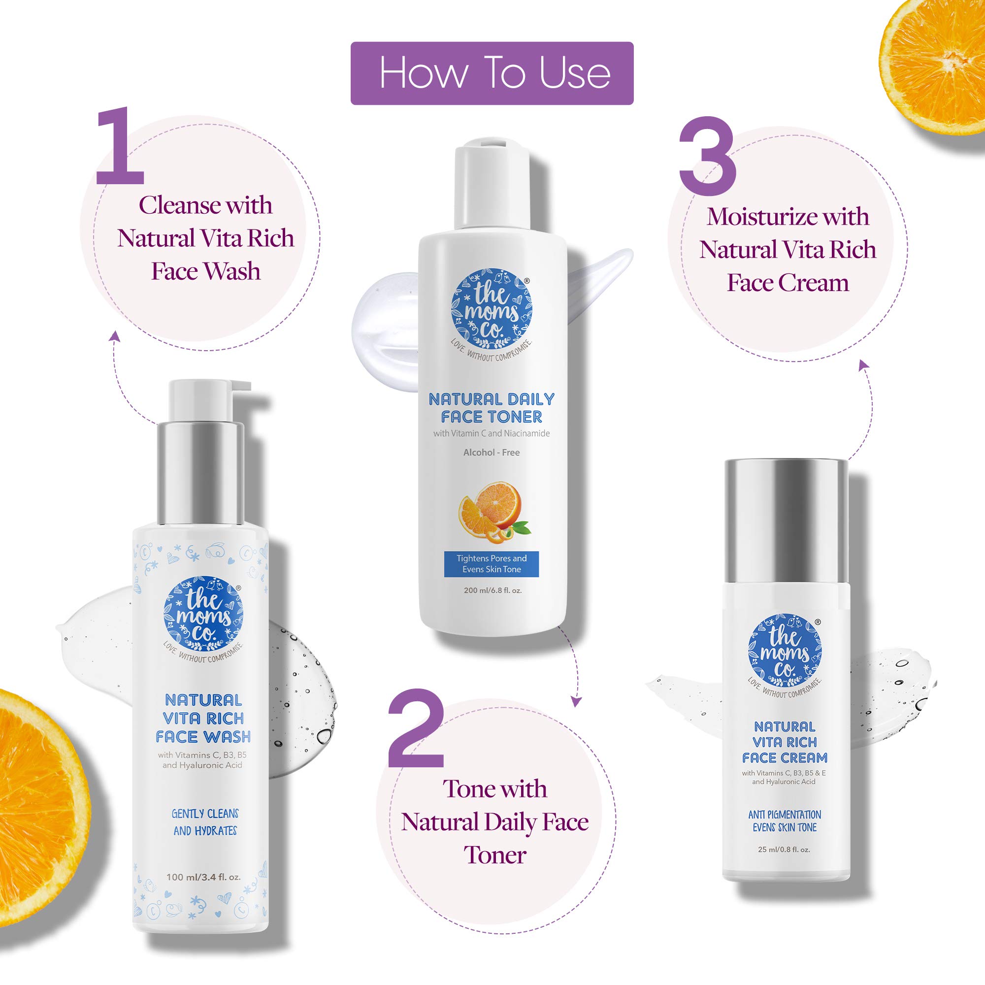 The Moms Co. Natural Daily Vitamin C Face Toner with Niacinamide, Green Tea & Aloe Vera | Alcohol-Free, Pore Tightening, Skin Brightening & Hydrating Facial Toner | Perfect for Morning & Night Skincare Routine (200ml)