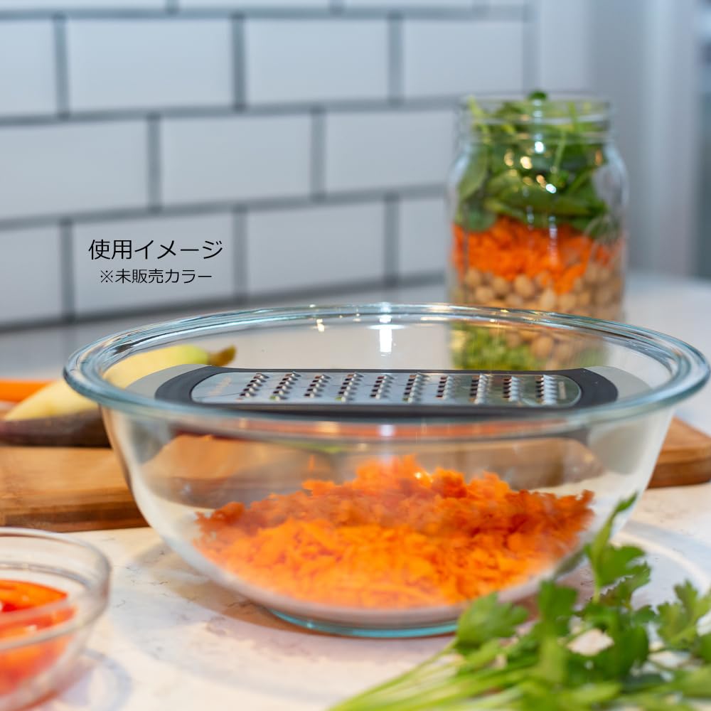 Microplane Extra Coarse Grater Bowl - Best for Cauliflower Rice, Cheese & Zucchini - Durable Black & Grey Kitchen Tool - Perfect for Meal Prep & Healthy Cooking