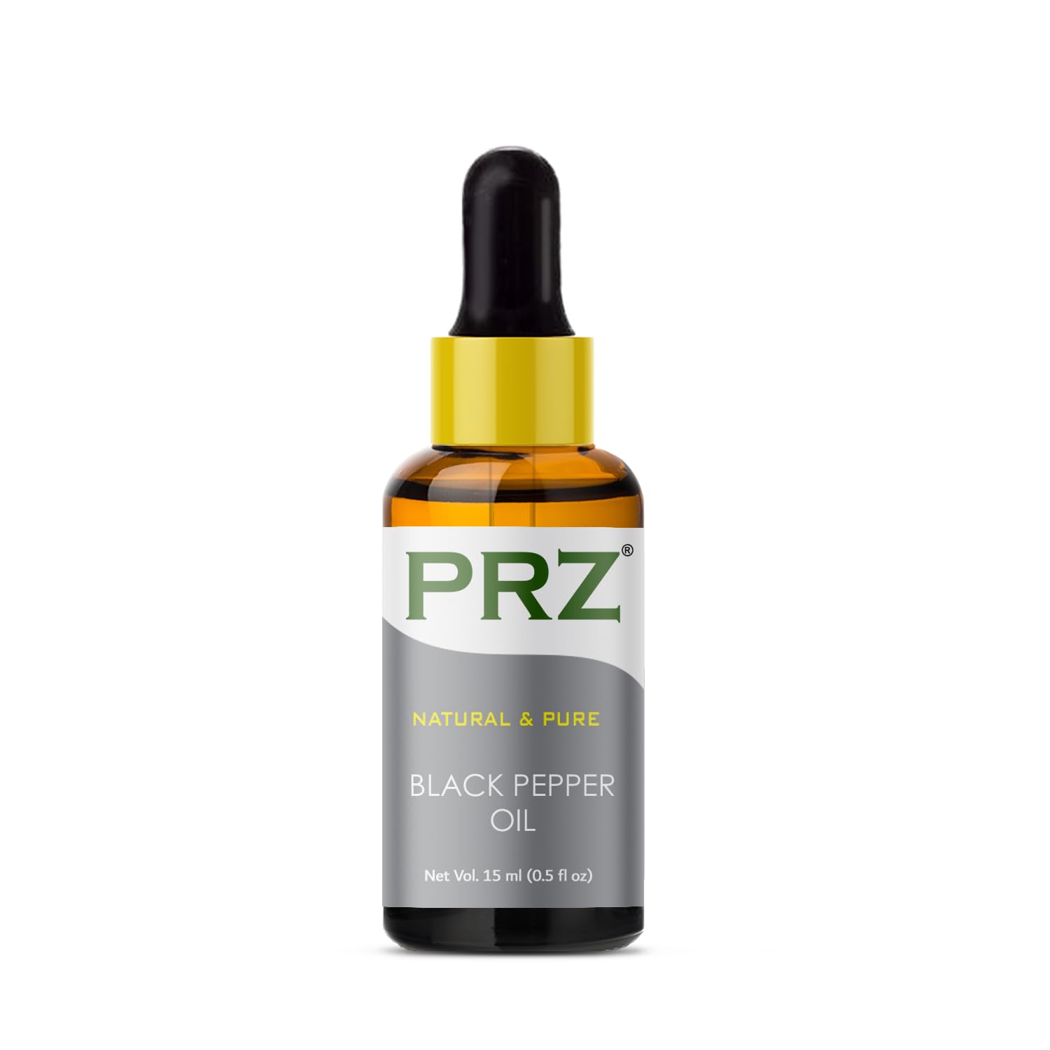 PRZ Black Pepper Essential Oil - 100% Pure Natural Therapeutic Grade for Aromatherapy, Skin Care & Hair Growth | 15ml Bottle | Perfect for Massage, Diffusers & DIY Beauty Products