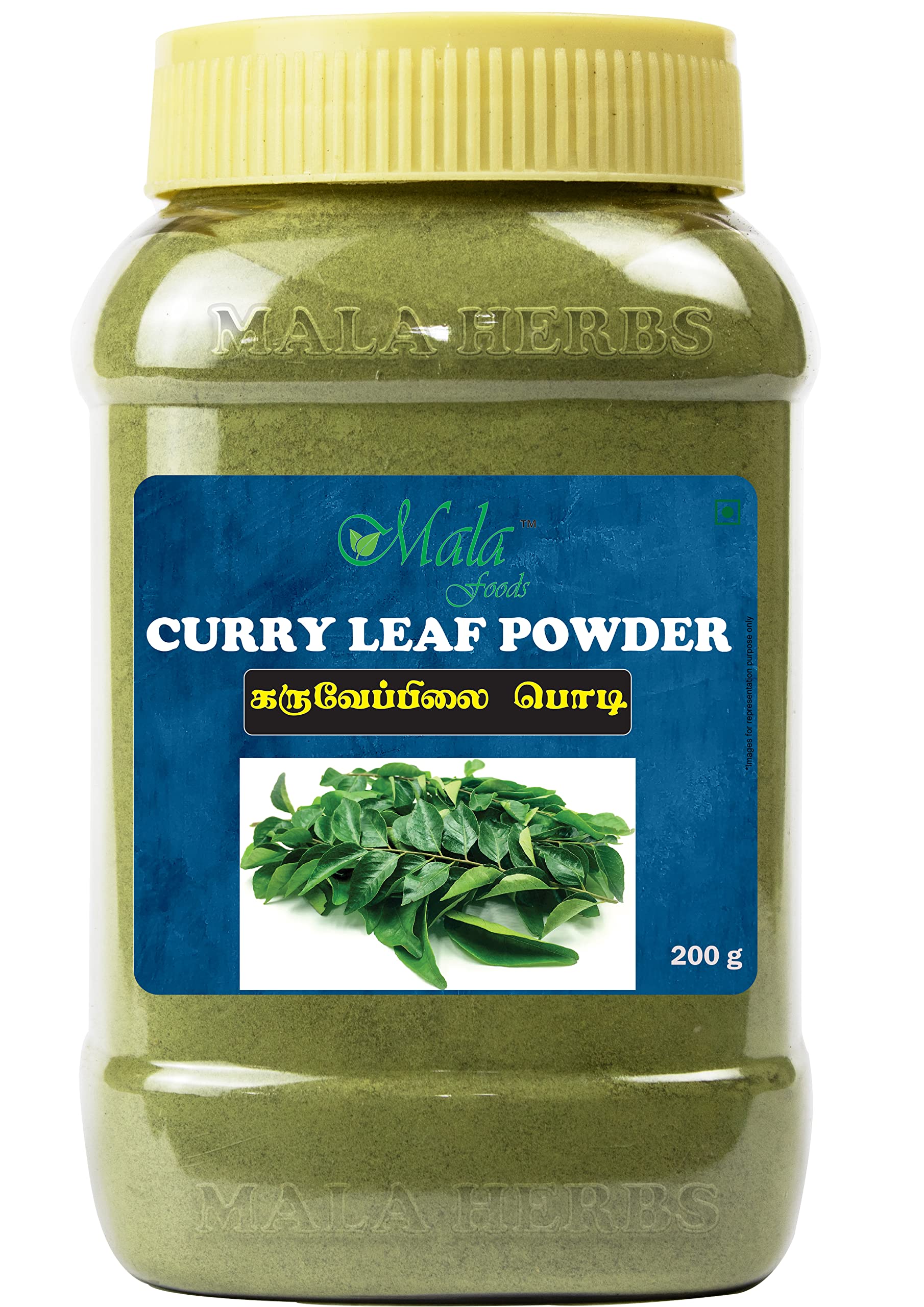 Organic Curry Leaves Powder - 200g | Karuveppilai Powder | Kadi Patta Powder | Karibevu Powder for Hair Growth & Cooking | Natural Ayurvedic Herbal Supplement for Healthy Hair & Delicious Indian Cuisine | Perfect for Hair Masks, Curries & Traditional Recipes