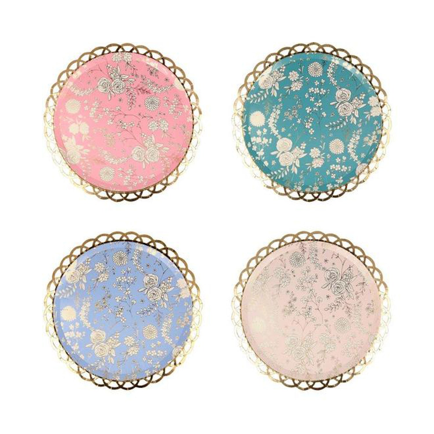 English Garden Lace Side Plates - Elegant Floral Porcelain Dessert Plates for Afternoon Tea, Wedding Decor & Vintage Table Setting