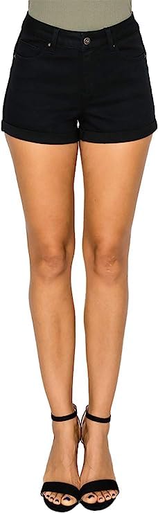 Repreve High Waisted Sustainable Denim Shorts for Women - Eco-Friendly Stretch Jeans with 'I Love You' Embroidery - Perfect for Summer, Casual Wear & Date Nights