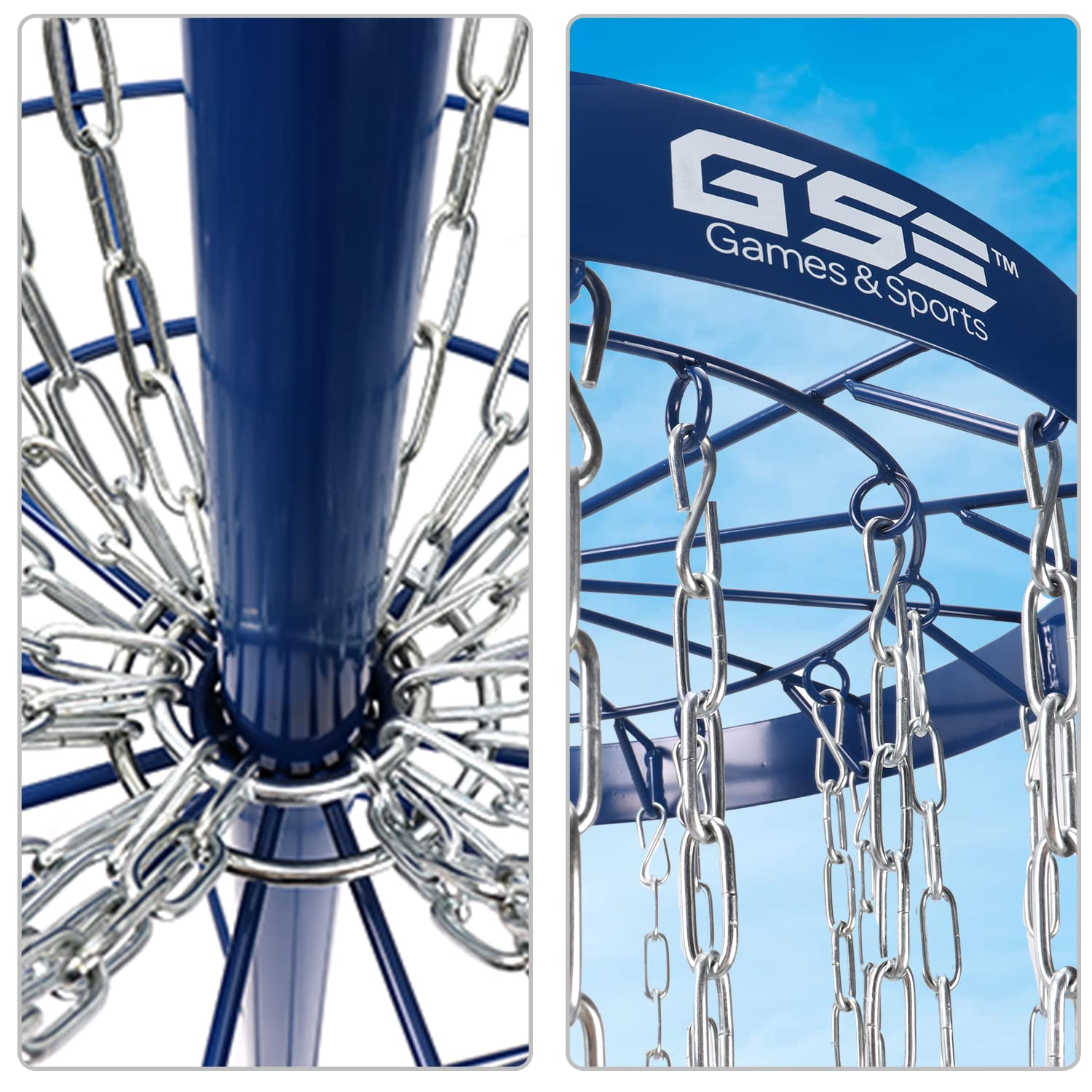 GSE PRO Portable Disc Golf Target Basket - 12 or 24 Chain Metal Practice Basket for Outdoor Disc Golf Training | Perfect for Backyard, Park & Tournament Practice