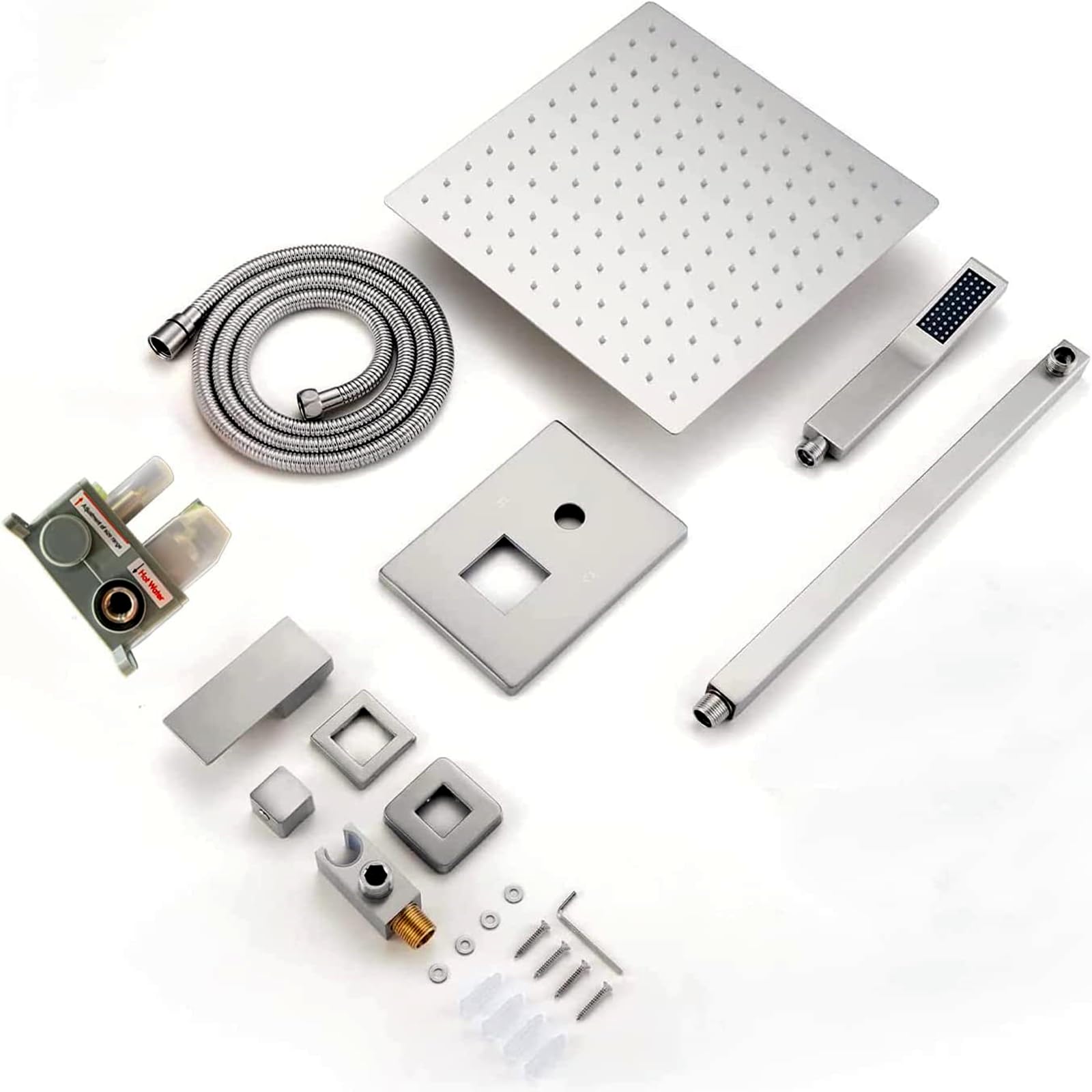 TEKXDD 10 Inch Wall Mounted Shower System - Brushed Nickel Rain Mixer Combo with Handheld Spray Head for Bathroom | Perfect for Modern Home Spa Experience