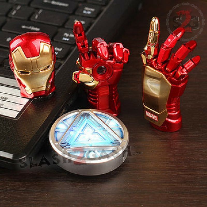 Iron Man USB Flash Drive 2.0 - 16GB Movable Hand with LED Light - Cool Superhero Gadget for Marvel Fans, Collectors & Tech Gifts - Perfect for Cosplay, Office Use & Data Storage