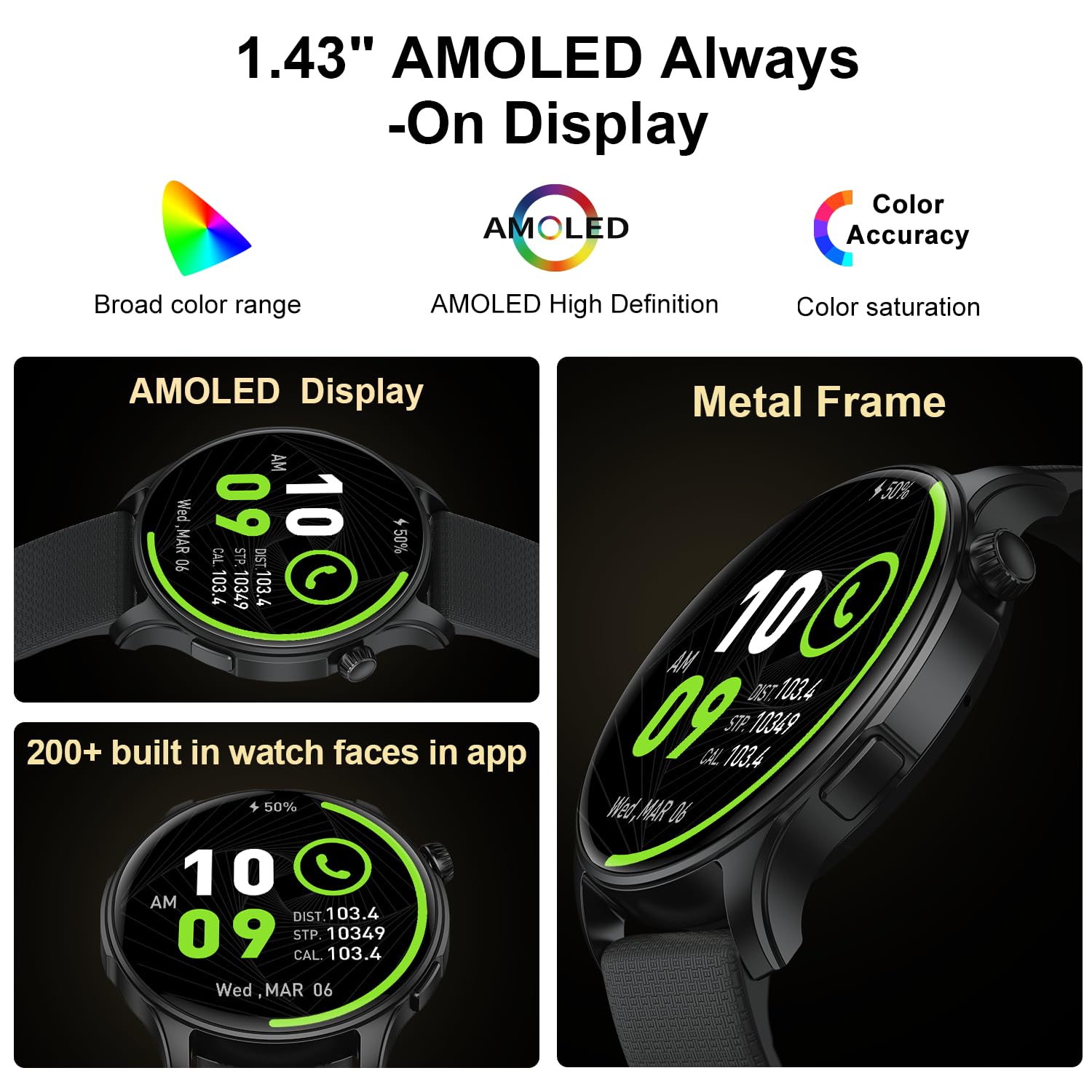Smart Watch for Men & Women - Waterproof Fitness Tracker with Heart Rate Monitor, Step Counter, Call Function - Compatible with iPhone, Android & Samsung Phones - Perfect for Running, Workouts & Daily Use