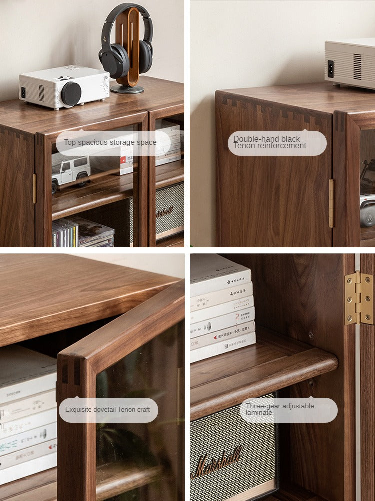 Solid Wood Black Walnut and Ash Dining Sideboard - Rustic Kitchen Buffet for Dining Room Storage and Serving - Perfect for Farmhouse, Modern & Traditional Home Decor