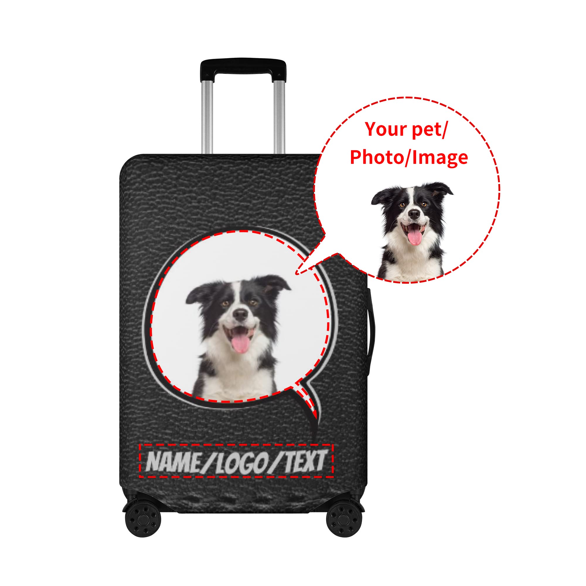 Custom Luggage Cover Personalized with Photo & Text - Creative Travel Suitcase Protector for 18-32 Inch Bags - Washable Durable Baggage Cover - Perfect Gift for Family & Friends - Ideal for Airports, Vacations & Business Trips