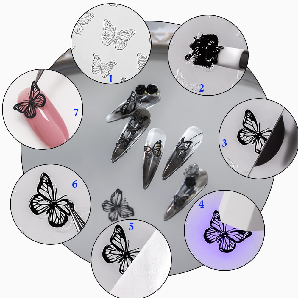 WAYUTO 3D Nail Art Mold Kit - 3 Reusable Silicone Nail Stencils for DIY Manicure, French Tips & Nail Art Designs - Perfect for Women & Girls (Home Salon, Party Nails, Gift Ideas)