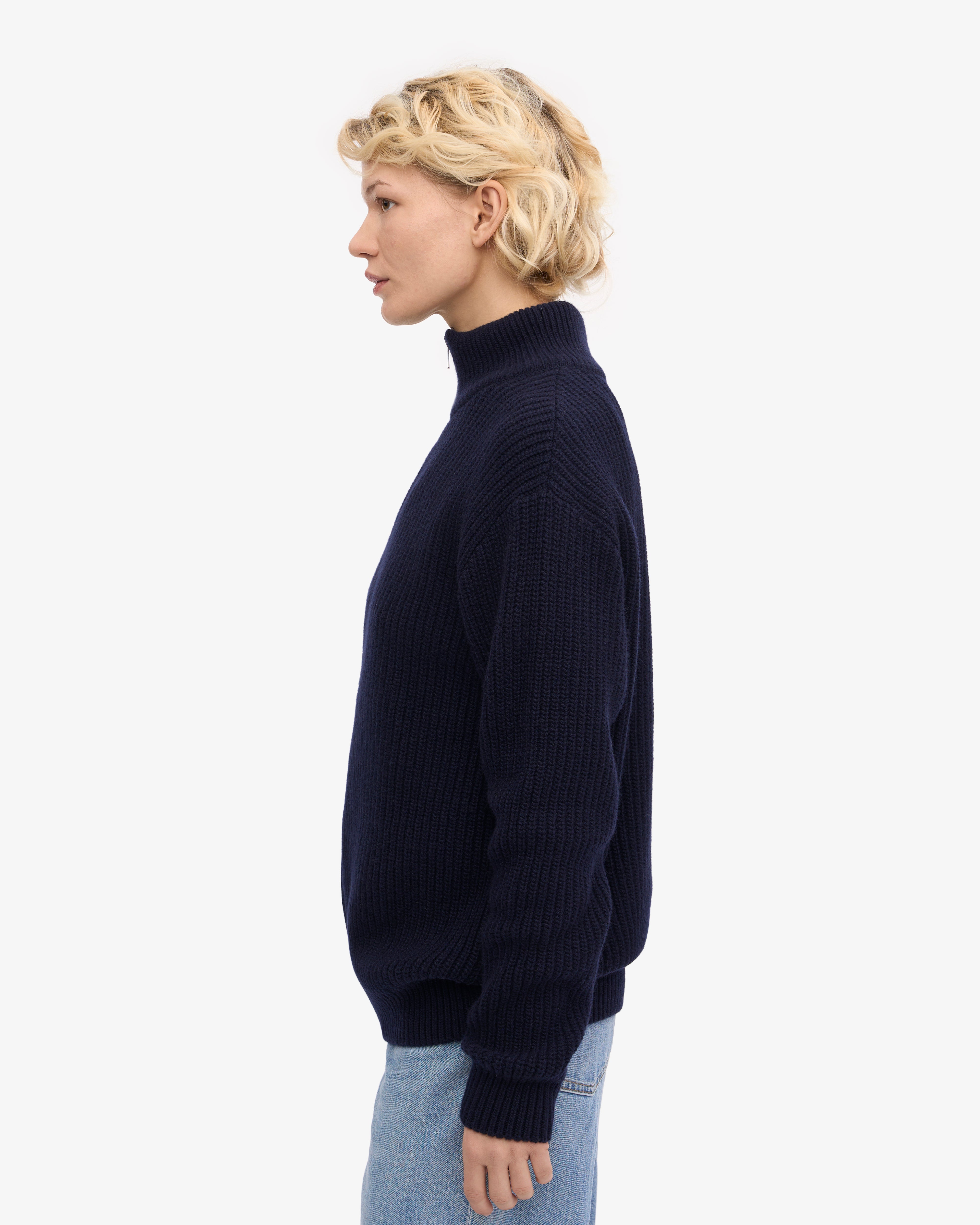 Premium Merino Wool Quarter Zip Sweater for Men - Navy Blue | Soft & Warm Layering for Outdoor Adventures & Casual Wear