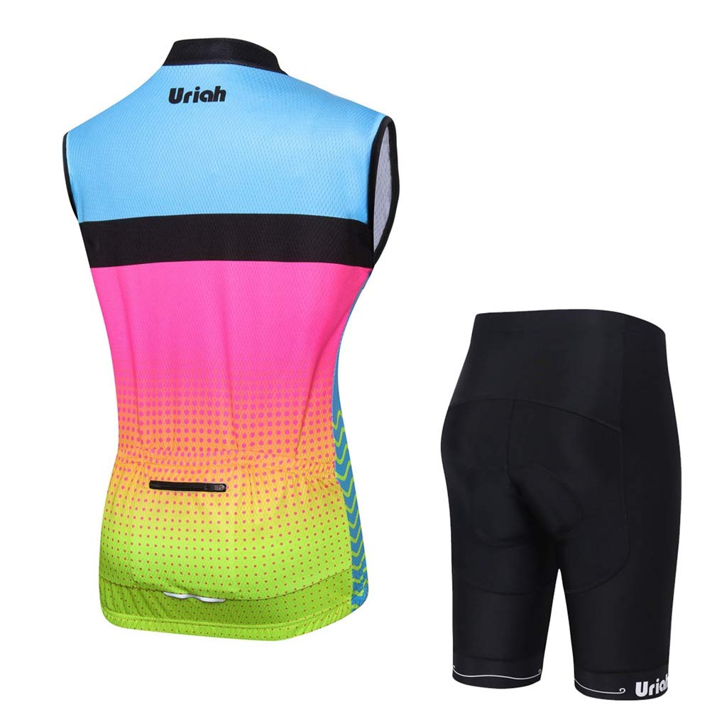 Uriah Women's Cycling Shorts with 3D Gel Padded & Reflective Vest Set - Comfortable Bike Riding Outfit for Road Cycling, Spinning Class & Outdoor Sports