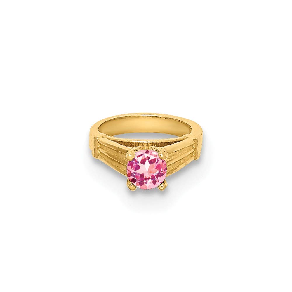 14K Gold Pink CZ Ring - Elegant Jewelry for Parties & Gifts