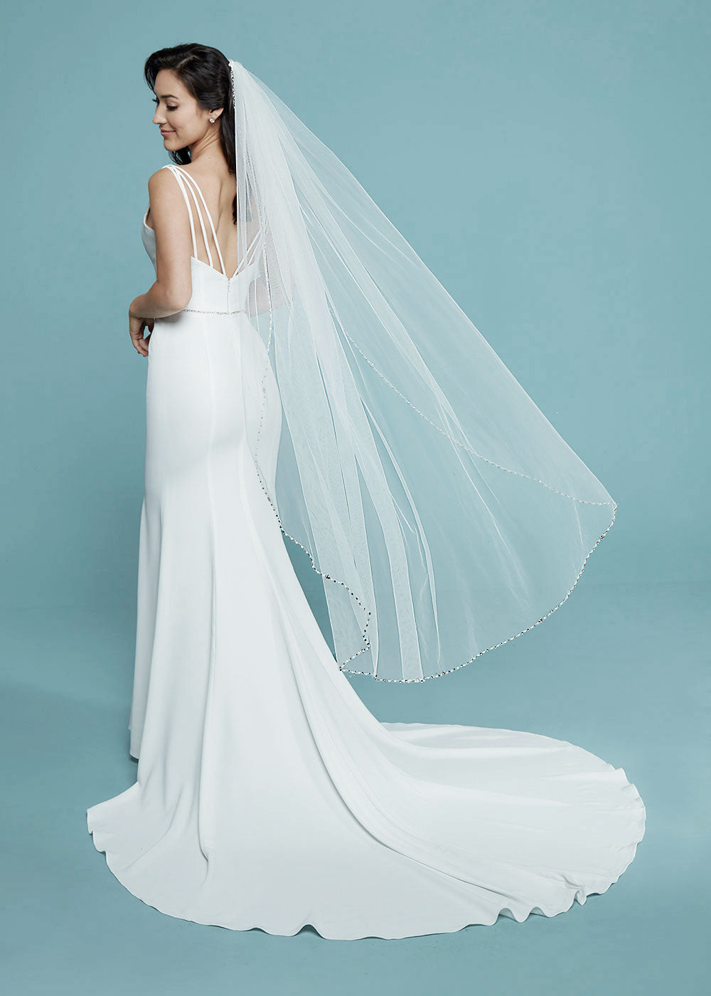 Kaylee Veil - Elegant Bridal Wedding Veil with Lace Trim | Perfect for Brides, Weddings, and Special Occasions