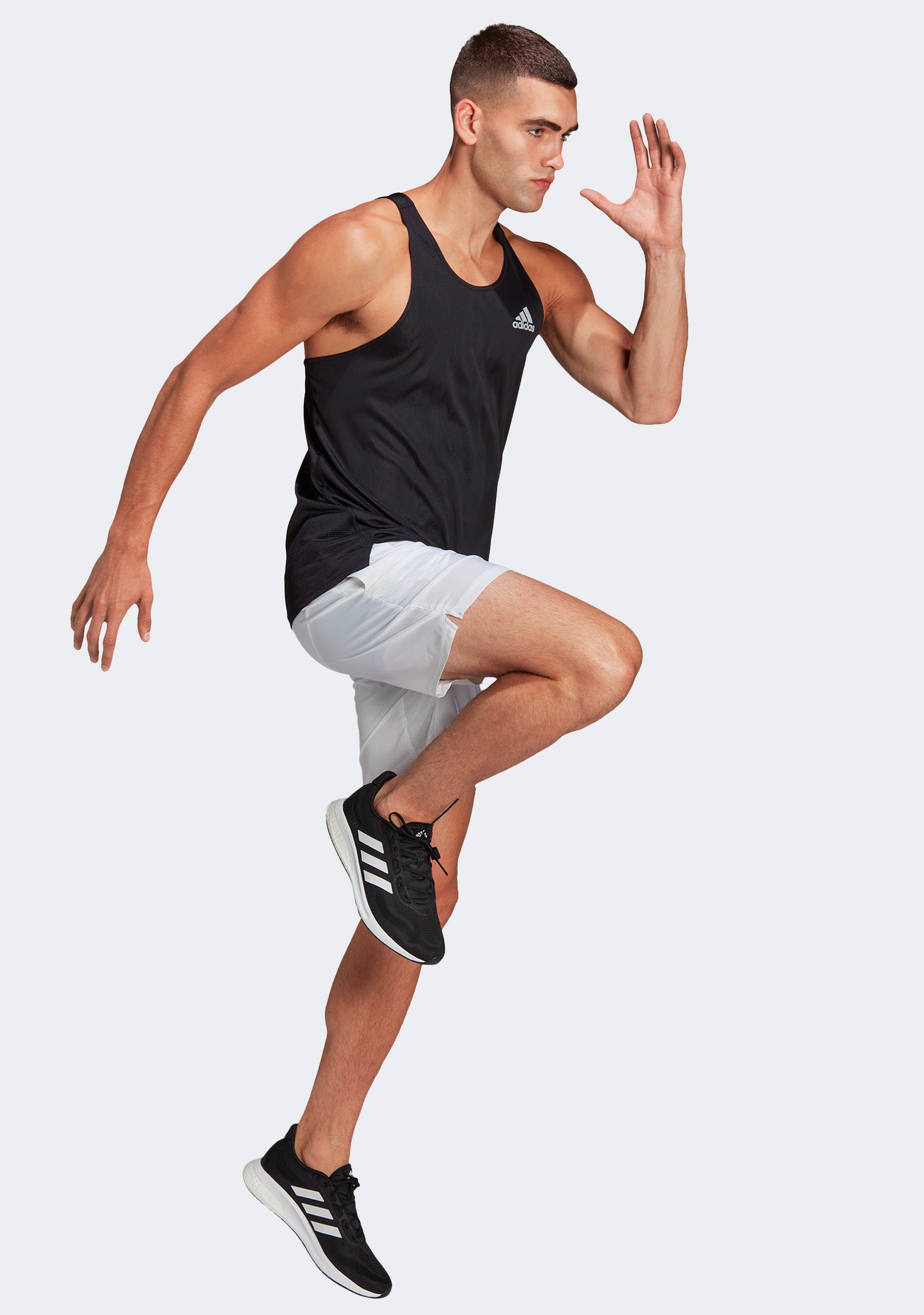 Adidas Men's Running Singlet - Lightweight Performance Workout Top for Jogging, Gym & Marathon Training | Moisture-Wicking & Breathable Fabric