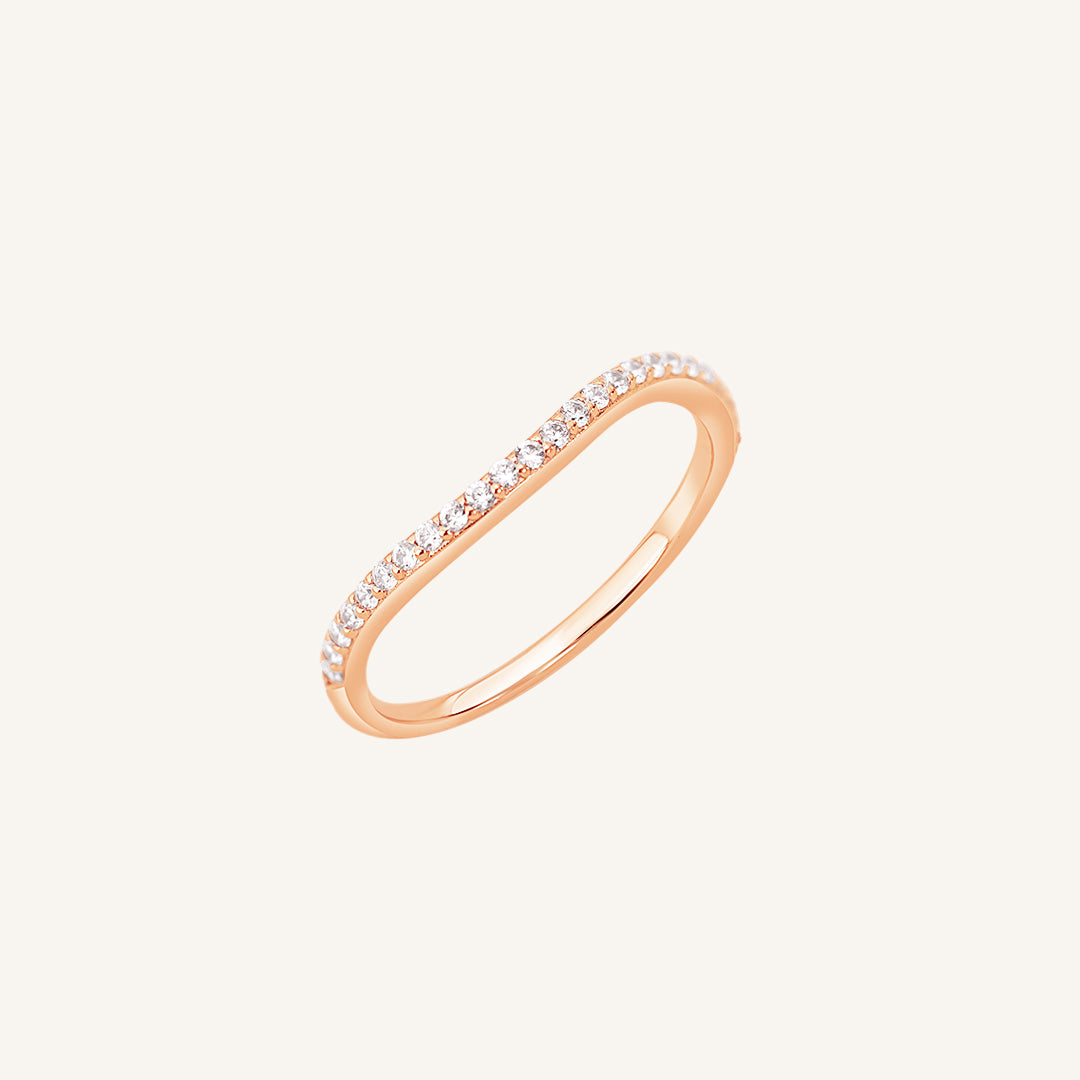Monroe Pavé Ring - Elegant Sterling Silver Ring with Sparkling Cubic Zirconia Stones for Women | Perfect for Weddings, Anniversaries, and Special Occasions