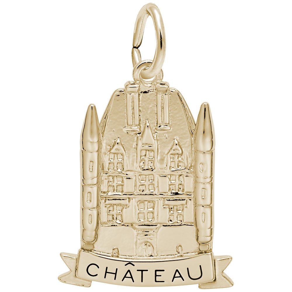 10K Yellow Gold Chateau Charm - Elegant Pendant for Bracelets & Necklaces - Perfect for Gifts, Layering Jewelry, and Special Occasions
