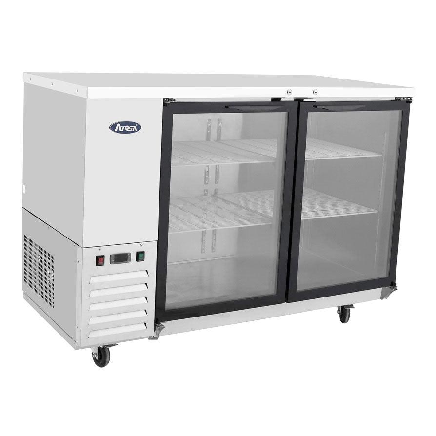 Atosa MBB59G 59-Inch Glass Door Commercial Back Bar Cooler - 17.3 Cu. Ft. Capacity for Bars, Restaurants & Convenience Stores - Energy Efficient Beverage Refrigerator