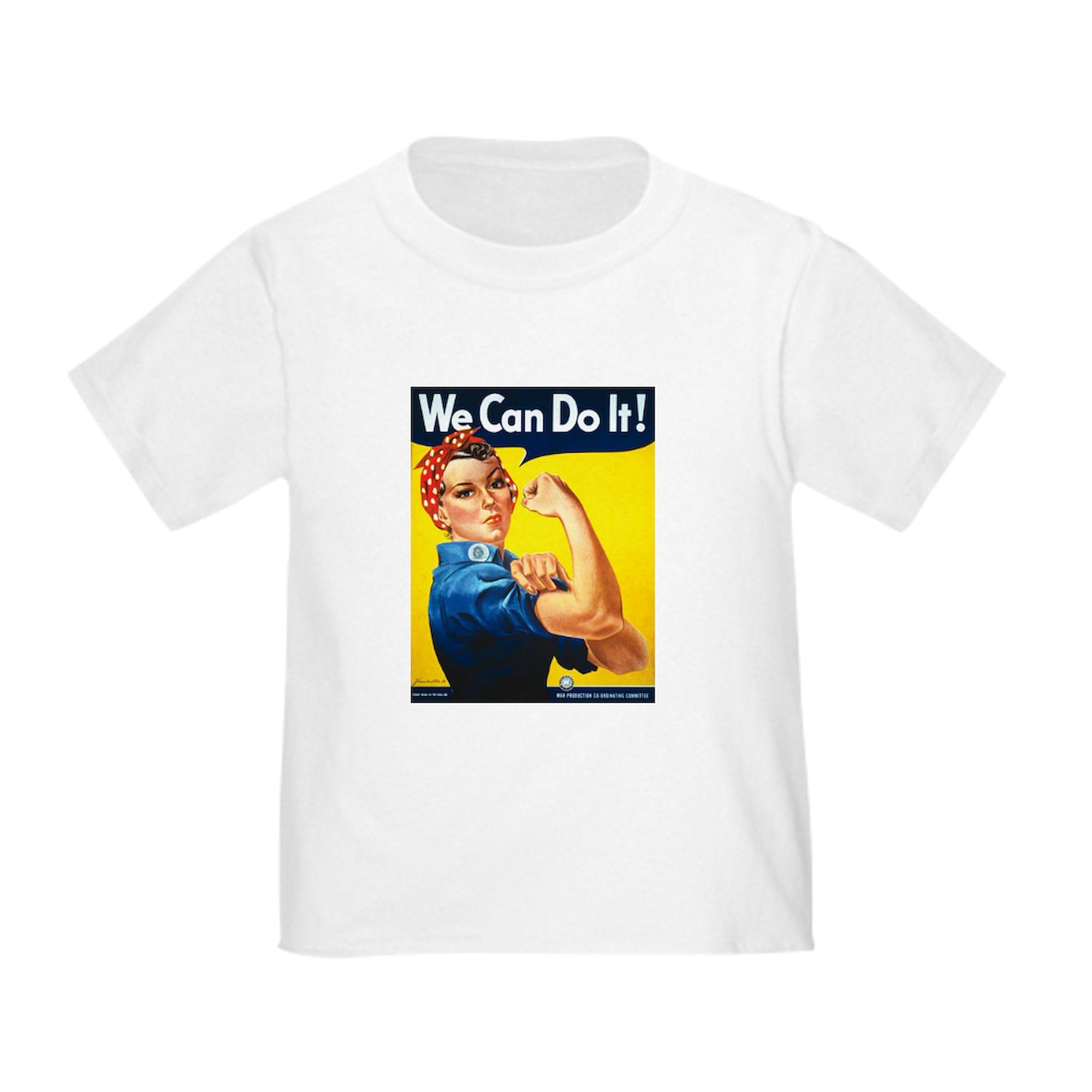 Rosie The Riveter Toddler T-Shirt - Cute Graphic Tee for Kids, 100% Cotton | Vintage Inspired Outfit for Playdates & Family Photos