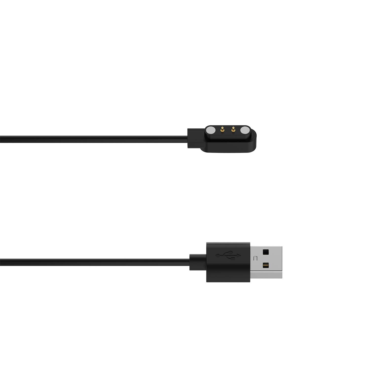 LUOBA Smart Watch Replacement Charging Cable - USB Magnetic Charger Cord (2 Pack, Black) | Portable Charging Accessories for Workout, Travel & Daily Use