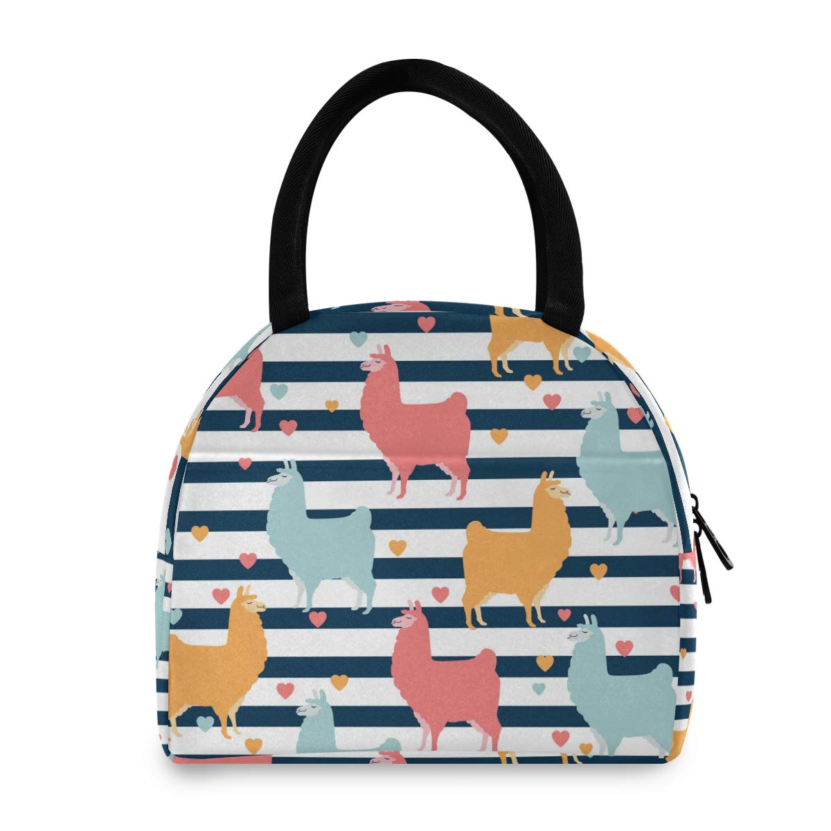 Insulated Alpaca Llama Lunch Bag for Women & Men - Freezable Wide-Open Lunch Box for Work, Office, School & Picnic - Perfect for Meal Prep, Outdoor Activities & Daily Commute