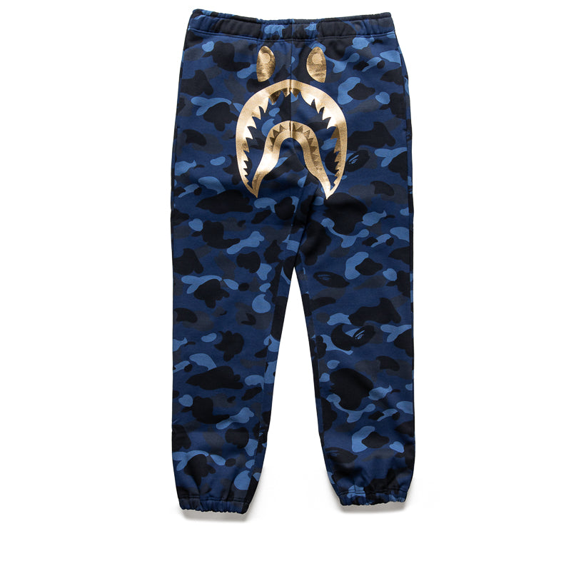 BAPE Color Camo Shark Sweatpants for Men - Navy Blue Streetwear Joggers | Gym, Lounge & Casual Wear