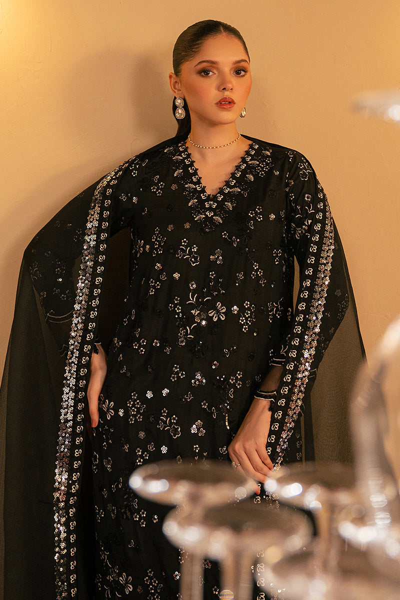 Midnight Muse 2-Piece Set (Shirt & Dupatta) - Elegant Ethnic Outfit for Women | Perfect for Festivals, Weddings & Special Occasions