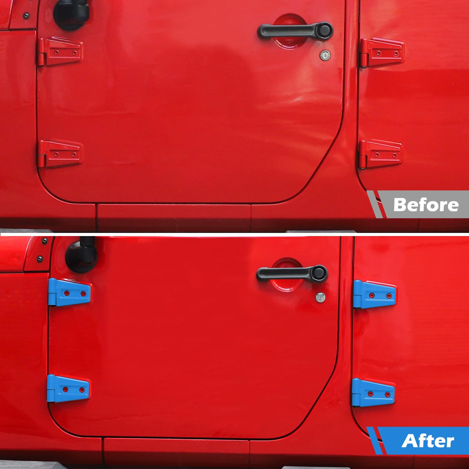 Jeep Wrangler JK JKU 2007-2017 Blue Door Hinge Covers Protector Trim - Exterior Accessories (8pcs, Baby Blue) - Perfect for Off-Road Protection & Style Enhancement