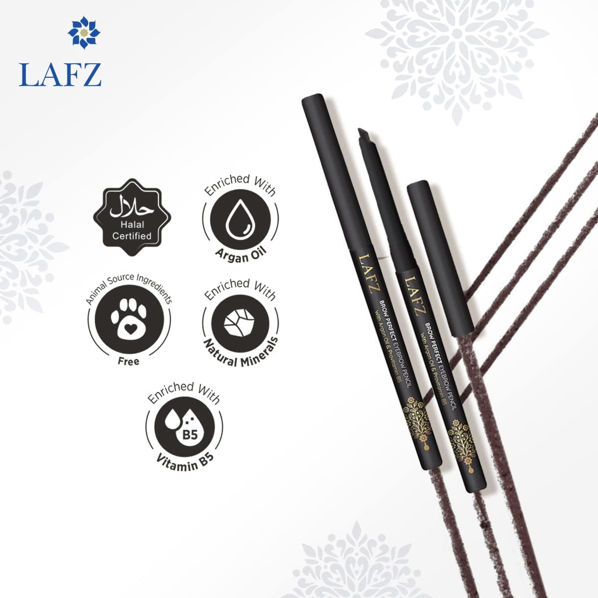 Lafz Brow Perfect Eyebrow Pencil - 0.35g Ultra-Thin Precision Eyebrow Makeup Pencil with Spoolie Brush - Natural Looking Eyebrow Enhancer for Daily Makeup & Professional Use