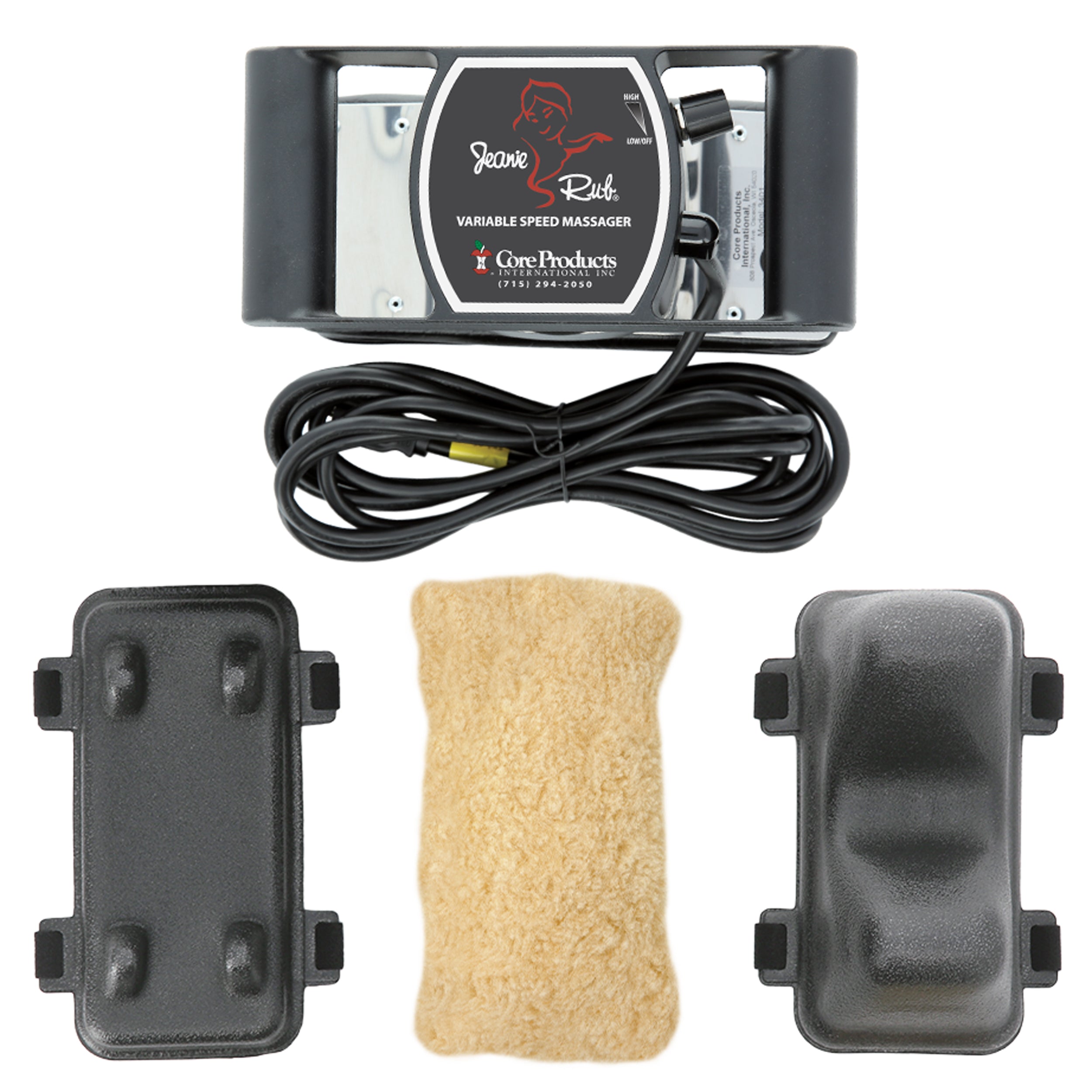 Jeanie Rub Massager - Deluxe Package for Muscle Pain Relief & Relaxation | Perfect for Home, Office & Travel Use
