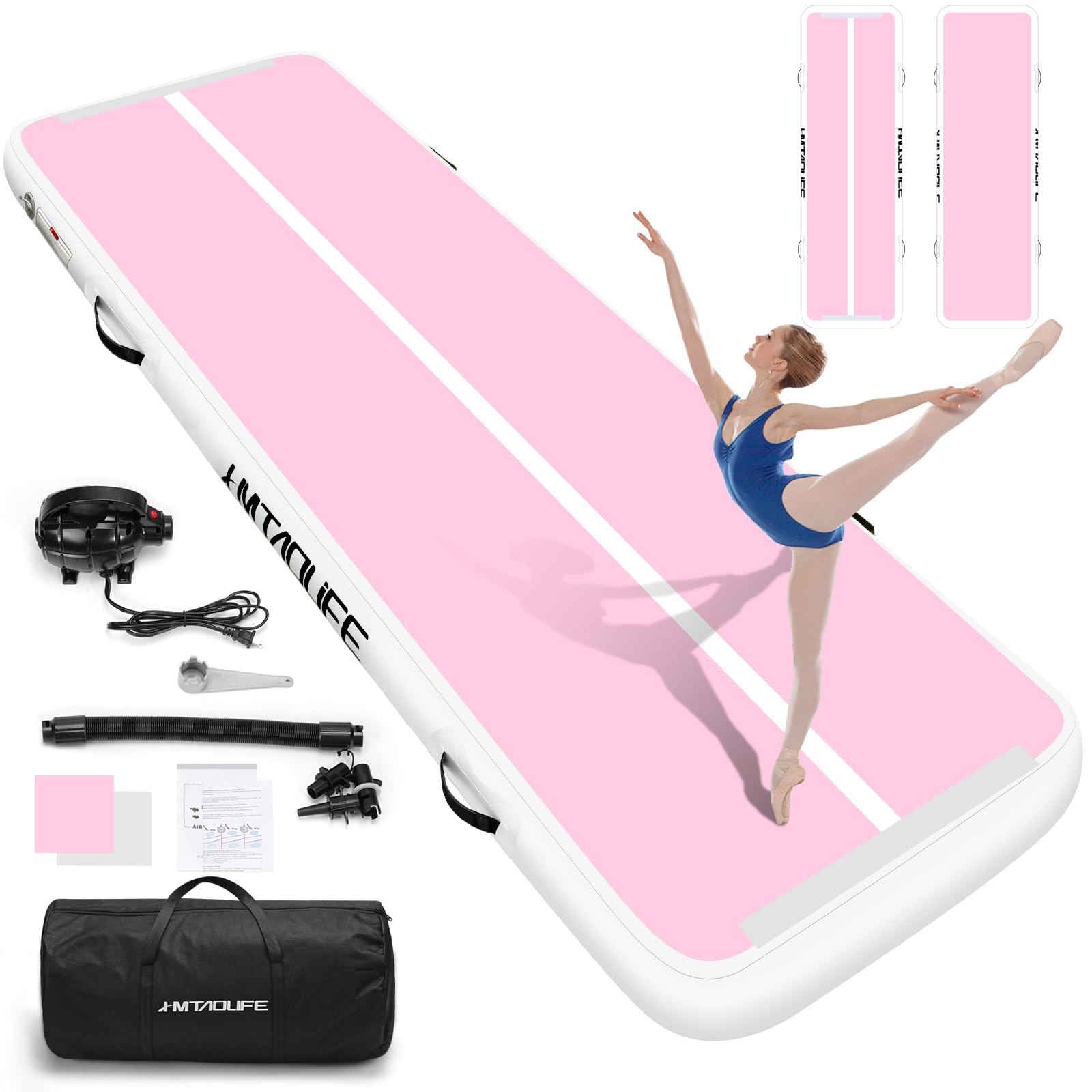 Inflatable Gymnastics Air Roller Barrel - Tumbling Mat for Yoga, Cheerleading & Backbend Training | Portable Home Gym Equipment for Kids & Adults | Perfect for Stretching, Somersault Practice & Fitness Routines