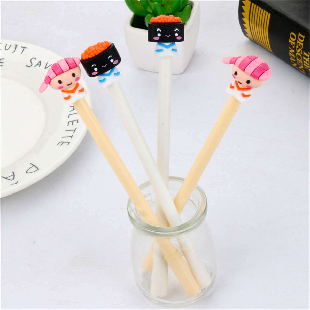 Original Japanese Sushi-Shaped Cute Cartoon Ballpoint Pen - Fashion Design Doll Pen for Creative Writing, Office & School Supplies (6-Pack) - Perfect for Gifts, Collectibles & Kawaii Stationery Lovers