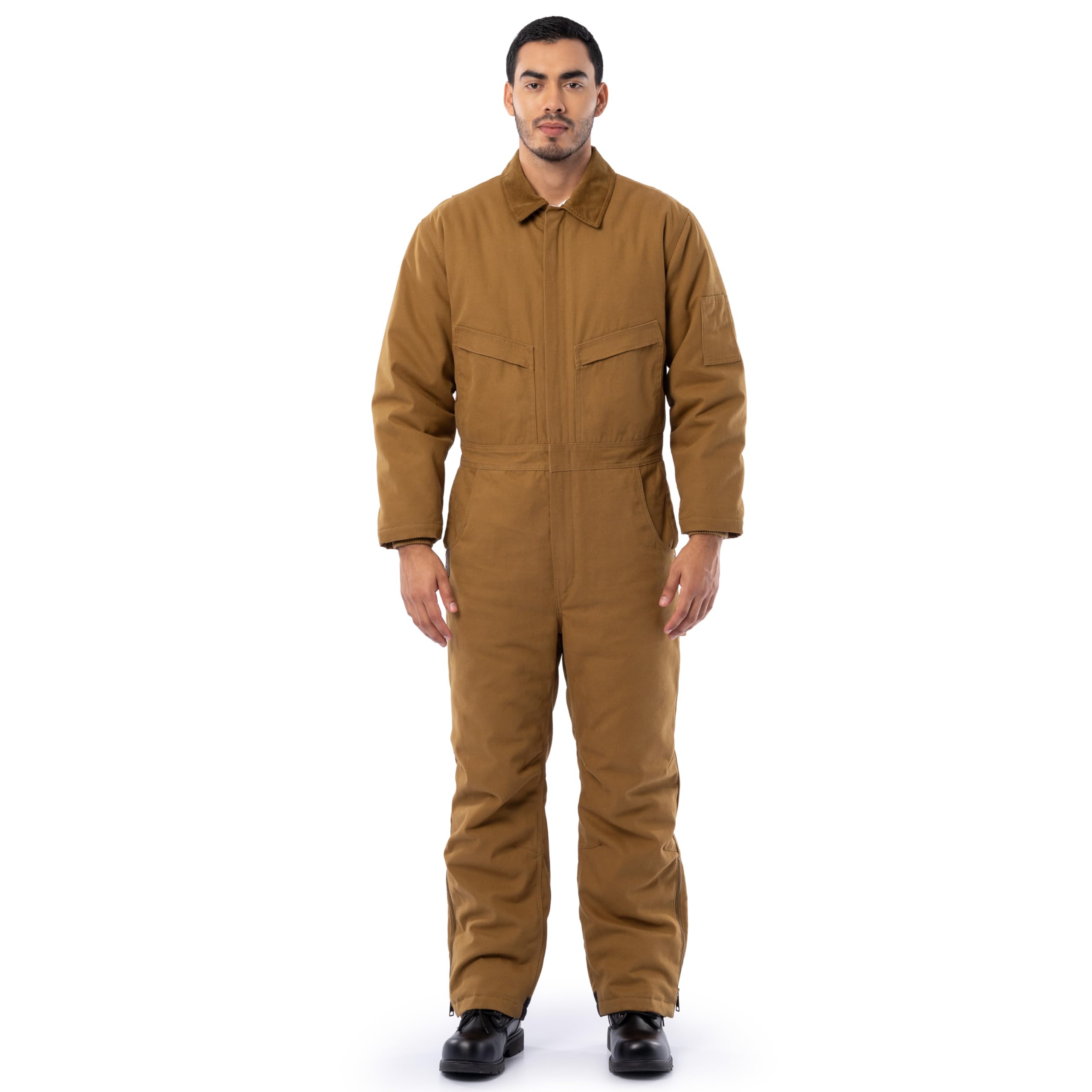 Wrangler Men's Insulated Duck Coverall - Heavy Duty Winter Workwear for Hunting, Farming & Outdoor Activities