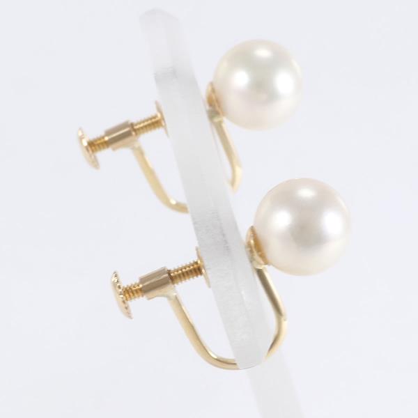 18K Yellow Gold Pearl Earrings for Women - Classic Elegant Stud Earrings for Wedding, Party & Everyday Wear