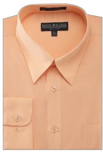 Daniel Ellissa DS3001 Convertible Cuff Basic Dress Shirt in Peach - Perfect for Office Wear, Business Meetings & Formal Occasions