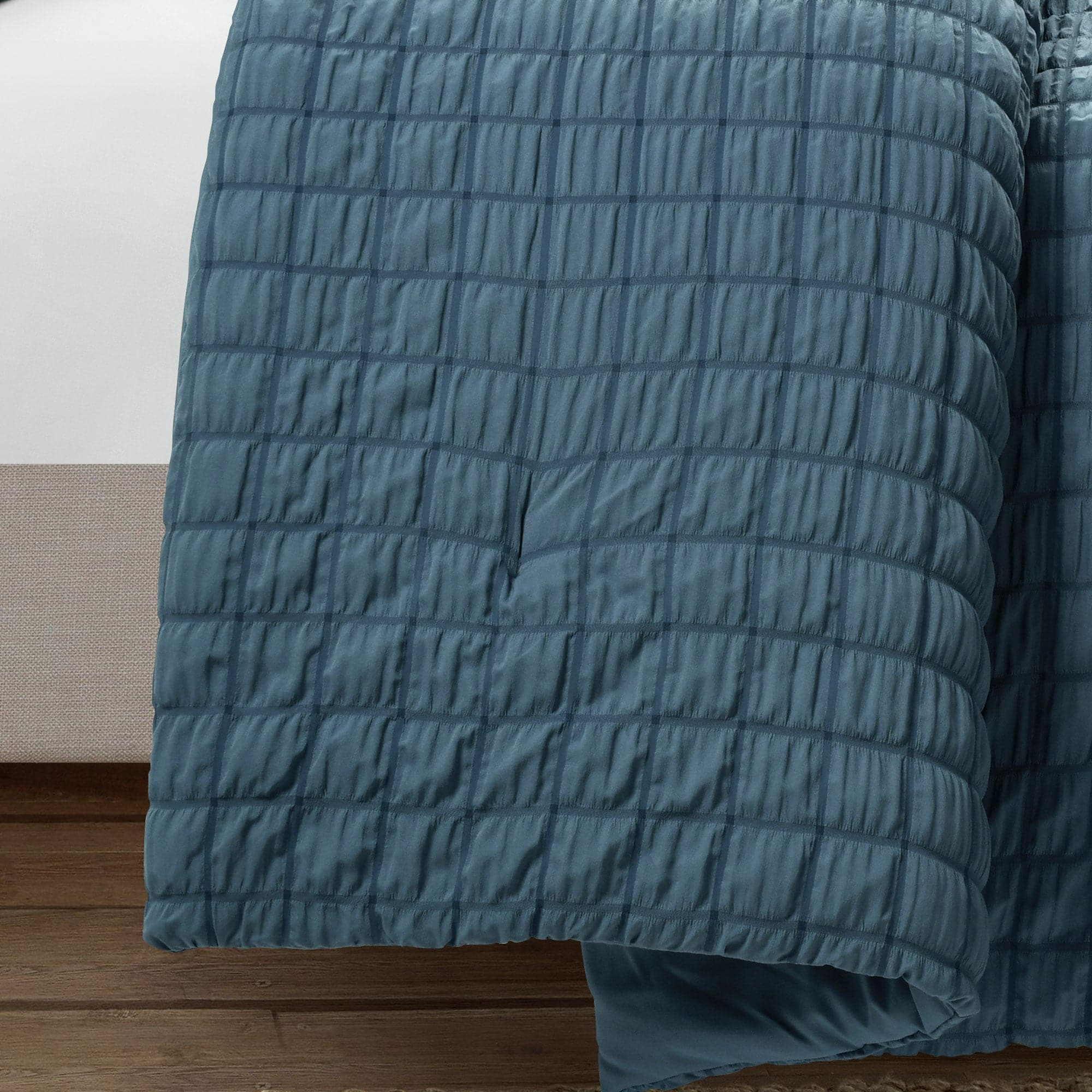 Luxury Crinkle Textured Dobby Comforter Set - Queen Size Bedding with Pillow Shams - Soft & Breathable for All Seasons - Perfect for Master Bedroom, Guest Room & Cozy Home Decor