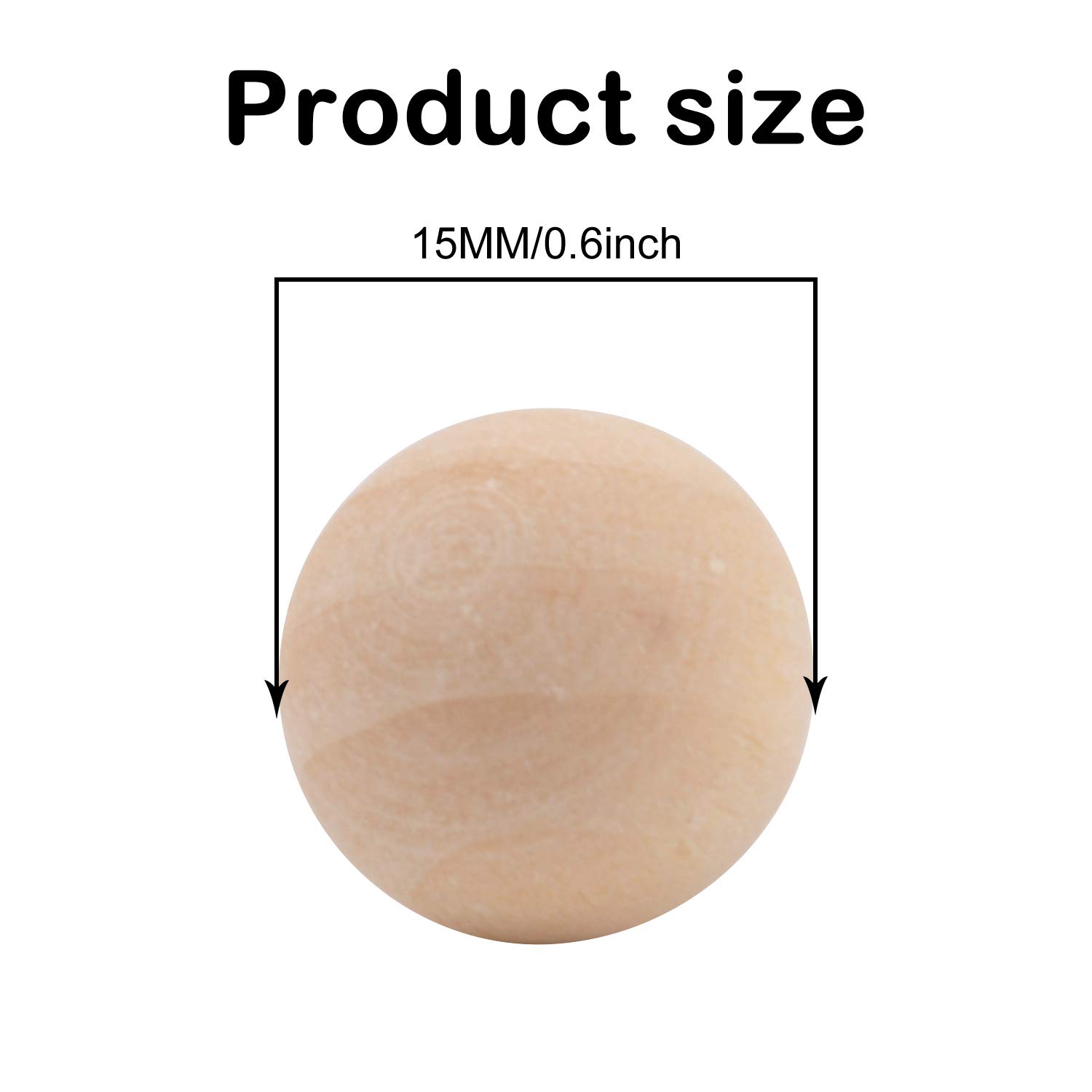 Jdesun 100-Pack Unfinished Wooden Craft Balls (0.6 Inch Diameter) for DIY Projects, Home Decor, Christmas Ornaments & Kids Crafts - Perfect for Painting, Decorating & Creative Handmade Gifts