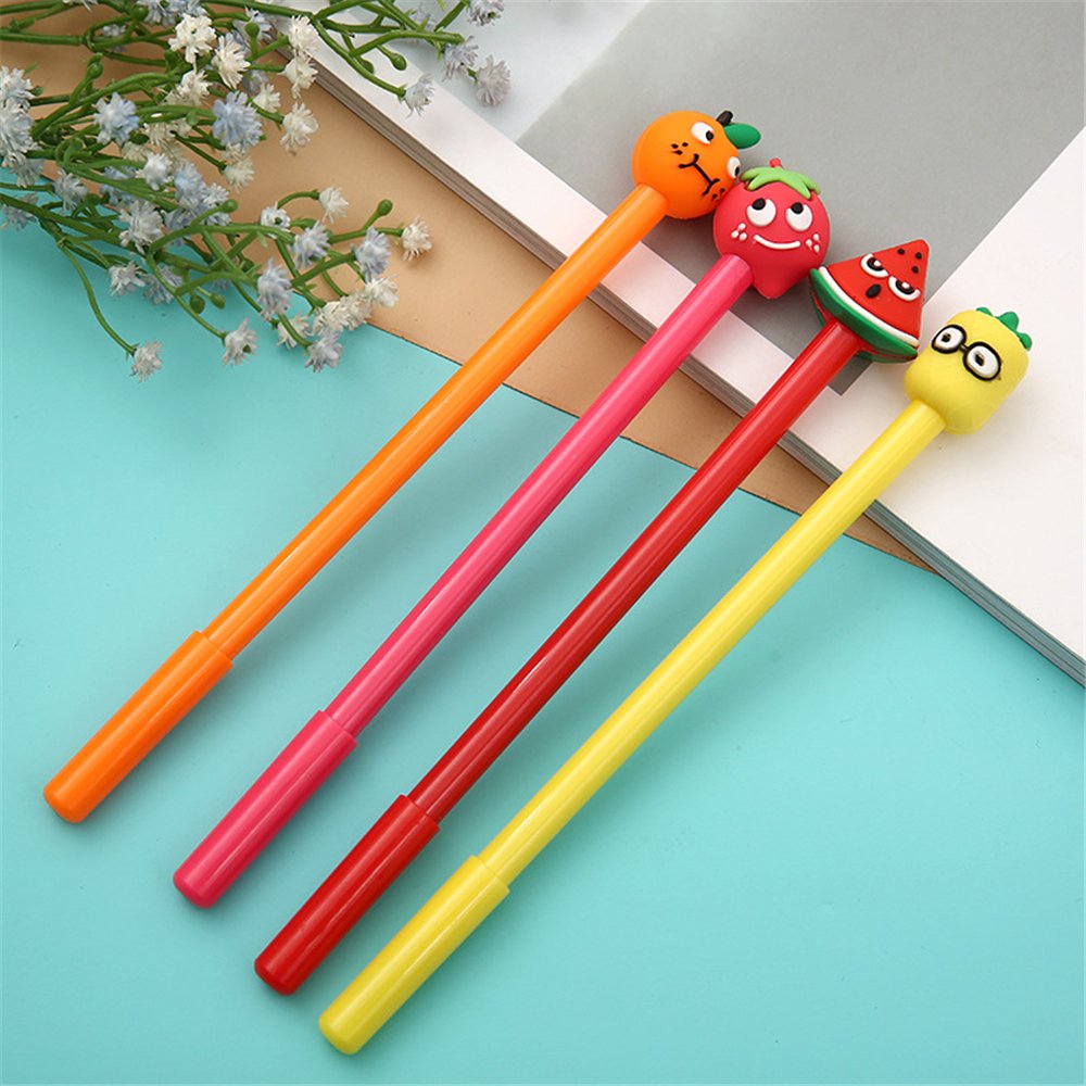 Kawaii Fruit-Shaped Gel Pens - 6 Pack Cute Expressive Writing Pens for School, Office & Kids | Fun Stationery Supplies for Girls & Boys | Perfect for Note-Taking, Journaling & Gift Giving
