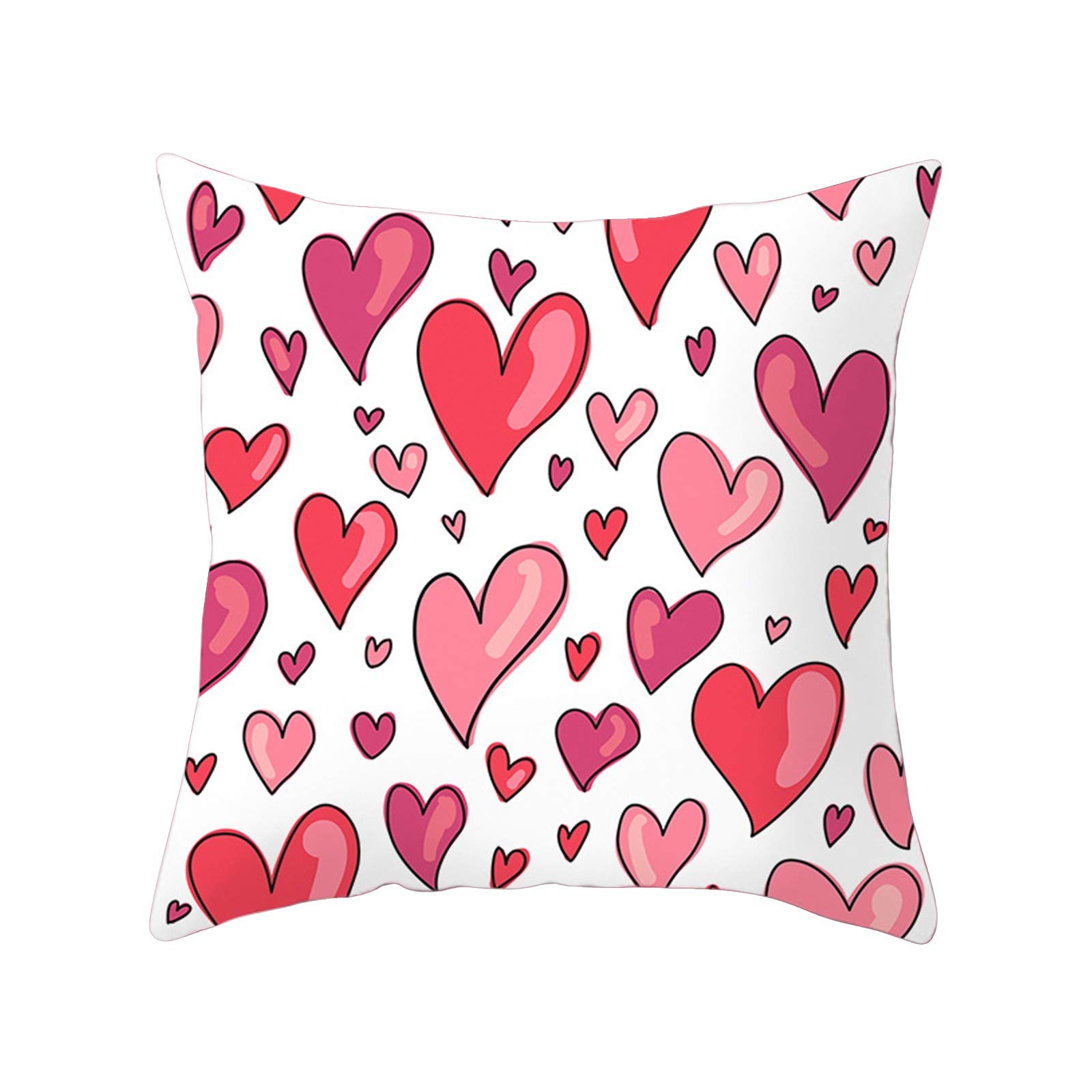 Valentine's Day Decorative Pillowcase - Full Size Romantic Heart Print Pillow Cover for Couples Gift, Bedroom Decor, Sofa Cushion