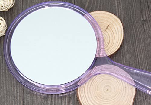2-Way Magnifying & Regular Handle Mirror for Makeup, Shaving, and Grooming - 5 Inch Round Vanity Mirror with Dual-Sided Design - Perfect for Bathroom, Dressing Table, and Travel
