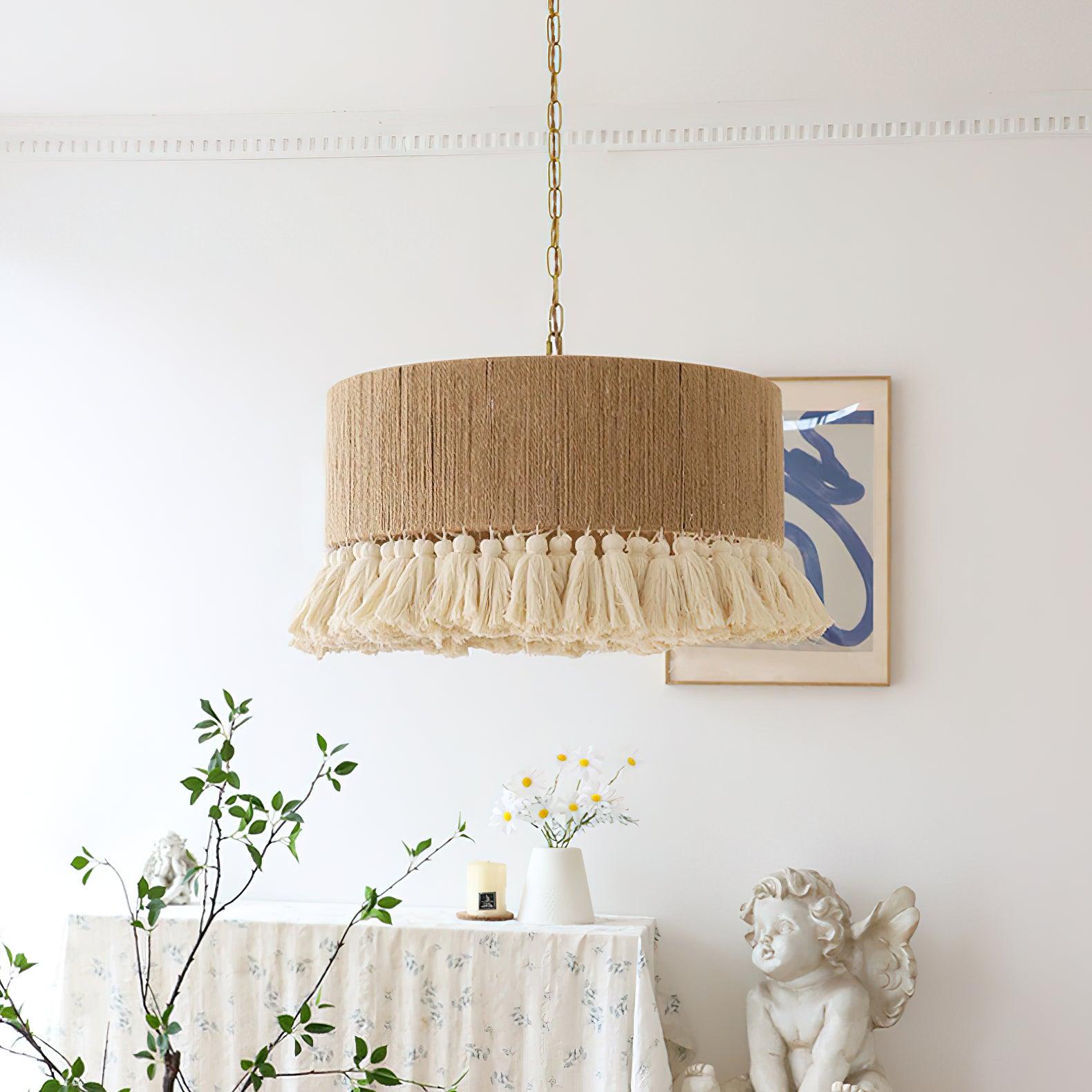 Boho Rara Pendant Lamp - Handmade Rattan Hanging Light Fixture for Living Room, Bedroom & Dining Room Decor | Perfect for Boho, Farmhouse & Coastal Style Homes