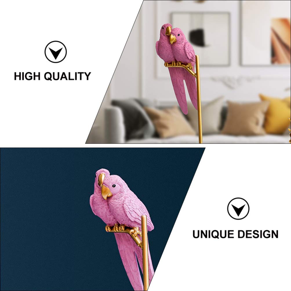 Wakauto Handcrafted Resin Parrot Statues - Macaw Couple Figurines for Home Decor, Wedding Centerpiece & Car Accessories | Rustic Table Decor for Living Room, Garden & Special Events