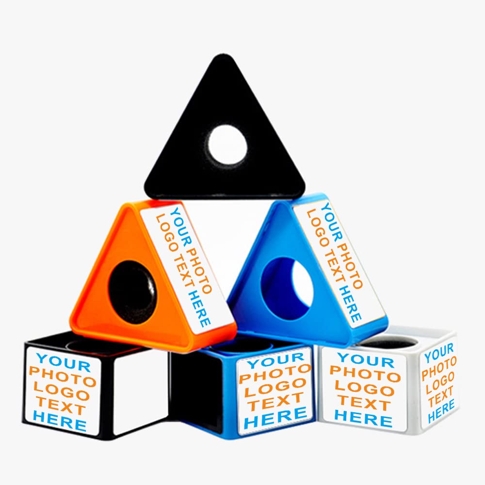 Custom Microphone Logo Live Equipment Box - Cube & Triangle Interview Box for Karaoke, Podcasting, Streaming (Black Triangle) - Perfect for Home Studios, Live Performances & Professional Recordings