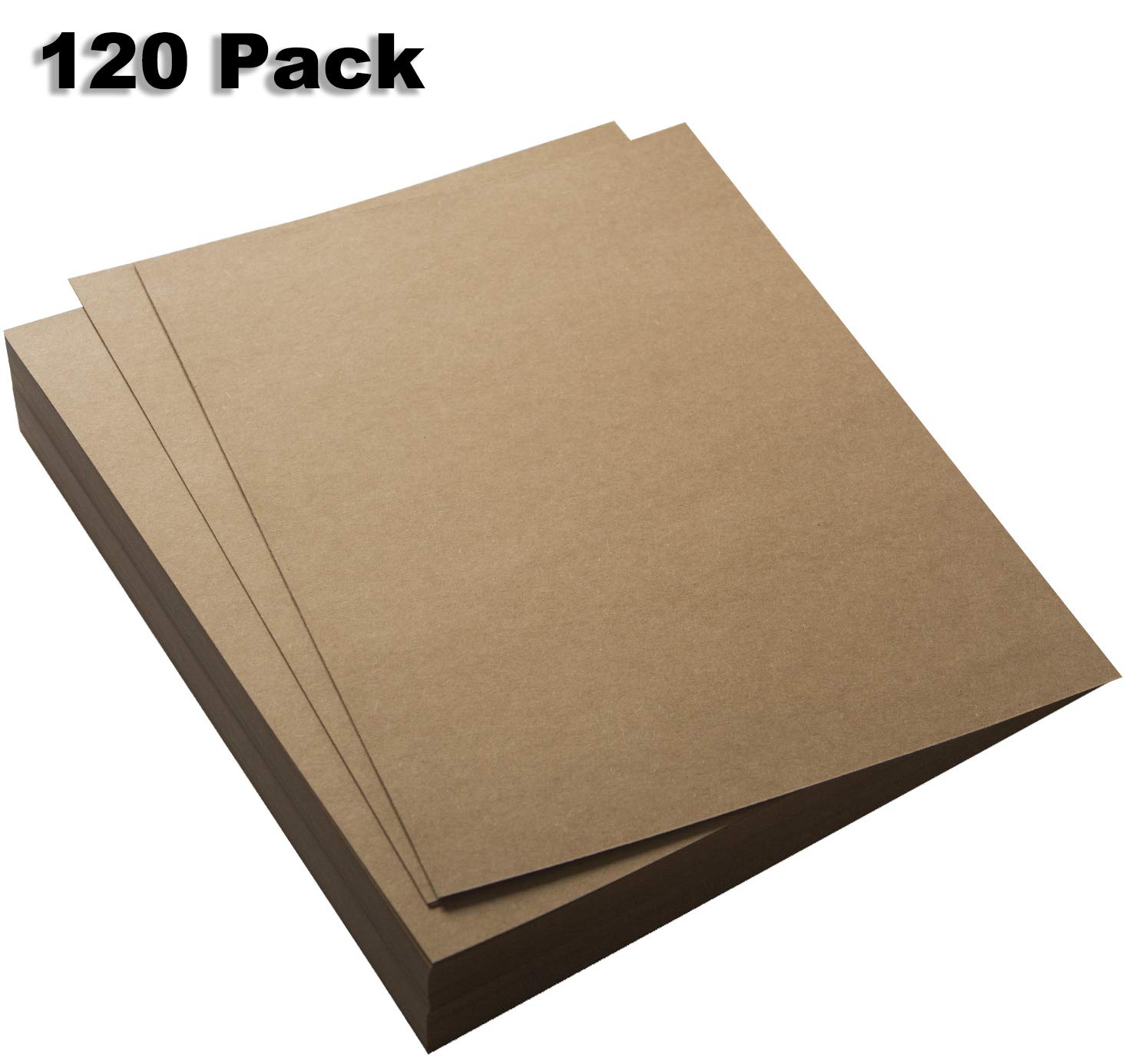 120 Pack Kraft Paper Sheets - 8.5 x 11 Inches Brown Craft Paper for Arts & Crafts, DIY Projects, Drawing, Gift Wrapping - Letter Size Printer Compatible (Laser & Inkjet) - Eco-Friendly Stationery for Home, Office & School Use