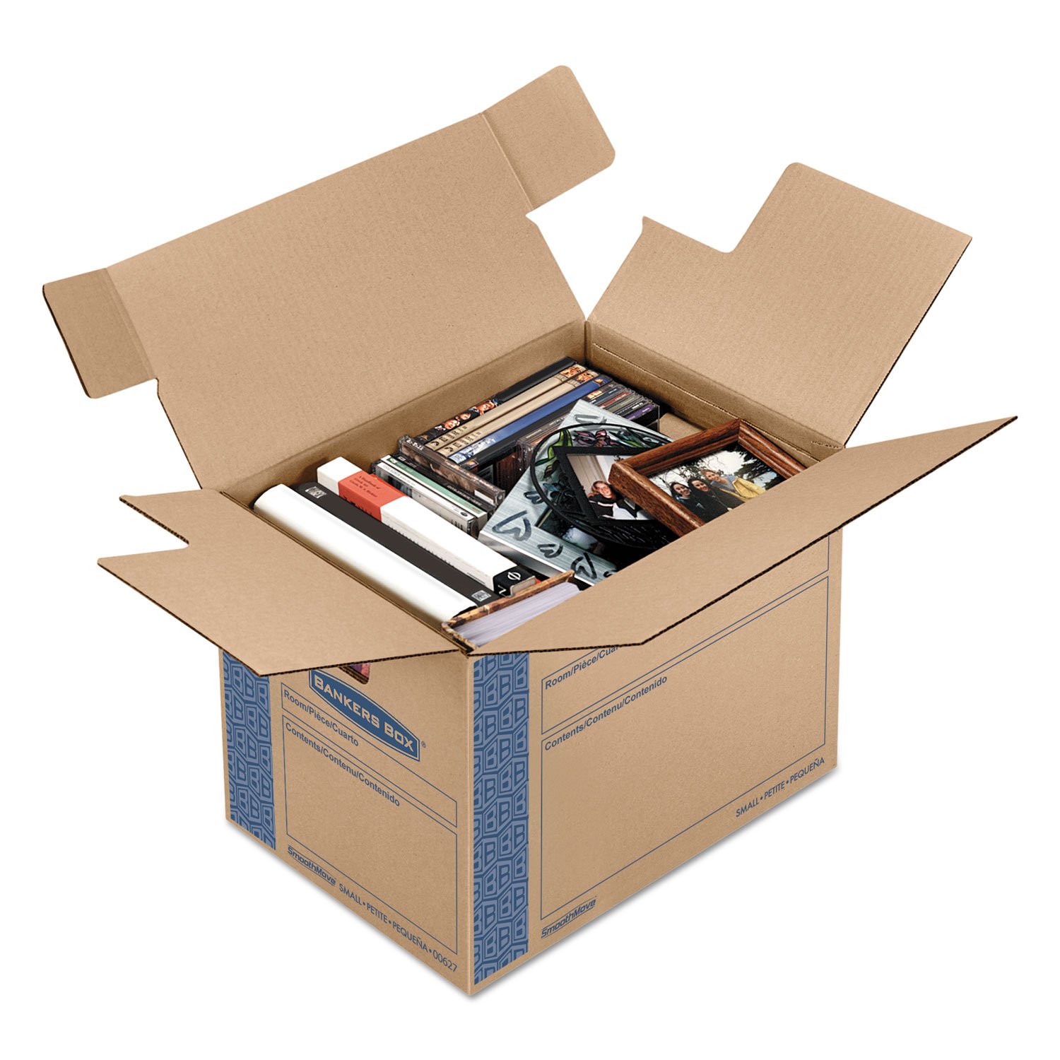 Bankers Box SmoothMove Prime Moving and Storage Boxes with Hinged Lid - 12
