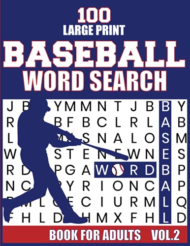 100 Large Print Baseball Word Search Puzzles Book for Adults - Fun Sports Activity for Seniors & Baseball Fans, Perfect for Travel, Relaxation & Brain Exercise