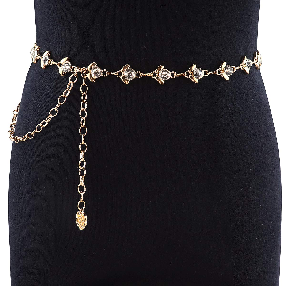 Sparkling Rhinestone Chain Belts for Women & Girls - Elegant Waist Belt for Dresses, Parties & Special Occasions | Adjustable Fashion Accessory