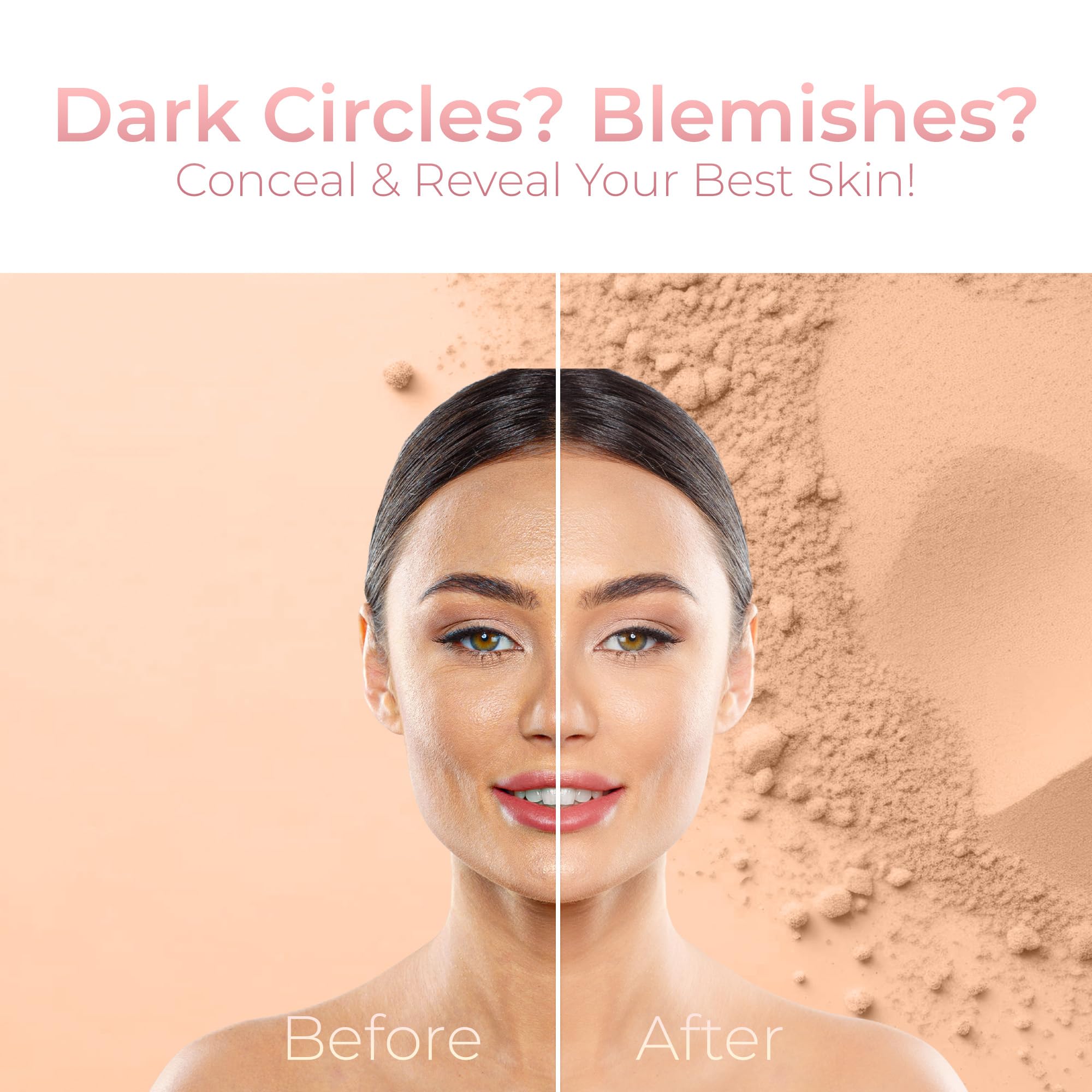 SweetFace Minerals Medium Shade Concealer Powder for Dark Circles - High Coverage, SPF 30, Under Eye Concealer for Mature Skin (5g Sample Size) | Perfect for Daily Makeup & Dark Circle Correction