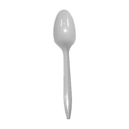 1000-Pack White Medium Weight Plastic Teaspoons - Durable Disposable Spoons for Restaurants, Cafes, Parties & Catering Events